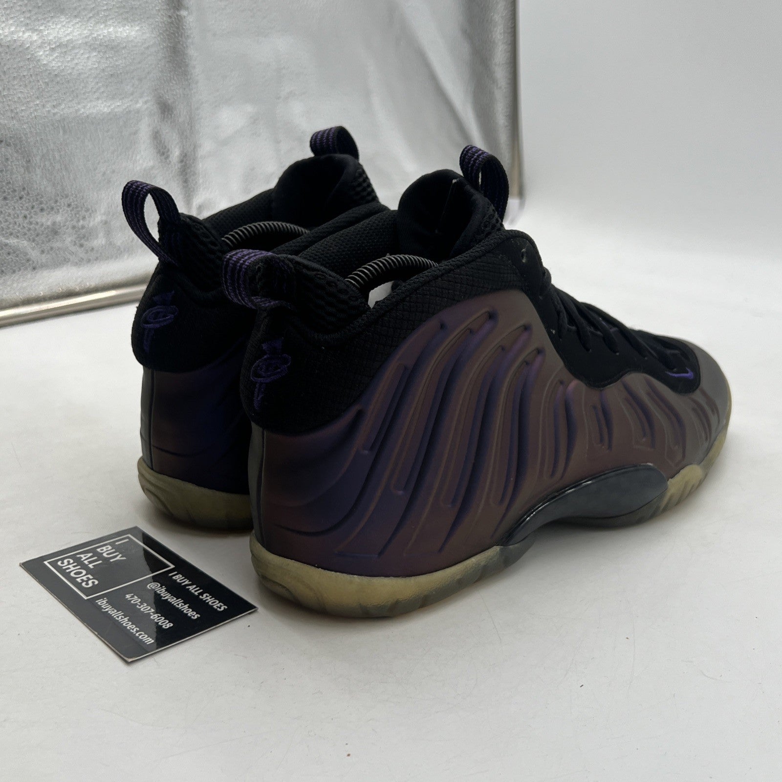 Size 6.5Y - Nike Little Posite One Mid Eggplant (644791-005)