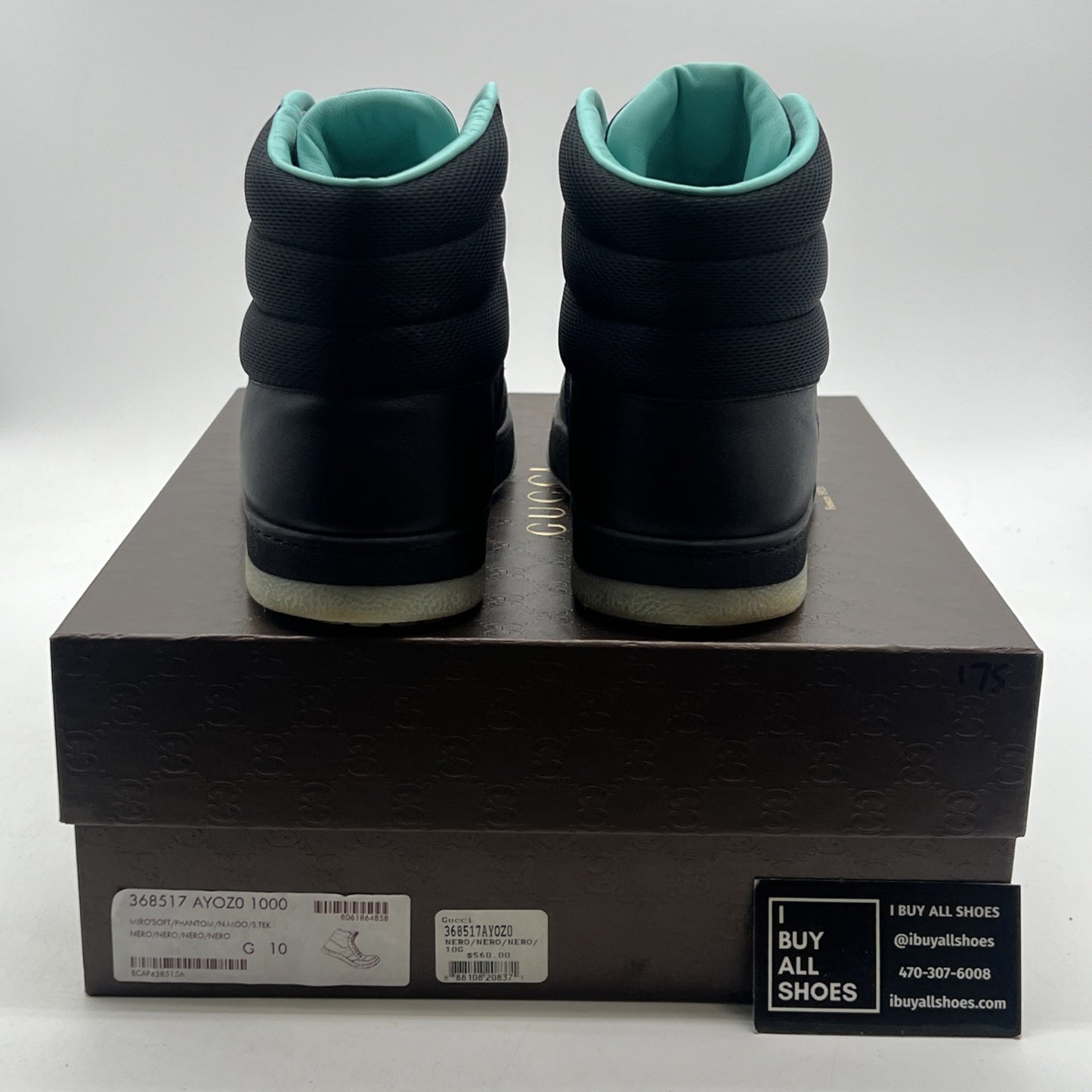 Size 10G - Gucci High-Top Leather (368517-AYOZ0-1000)