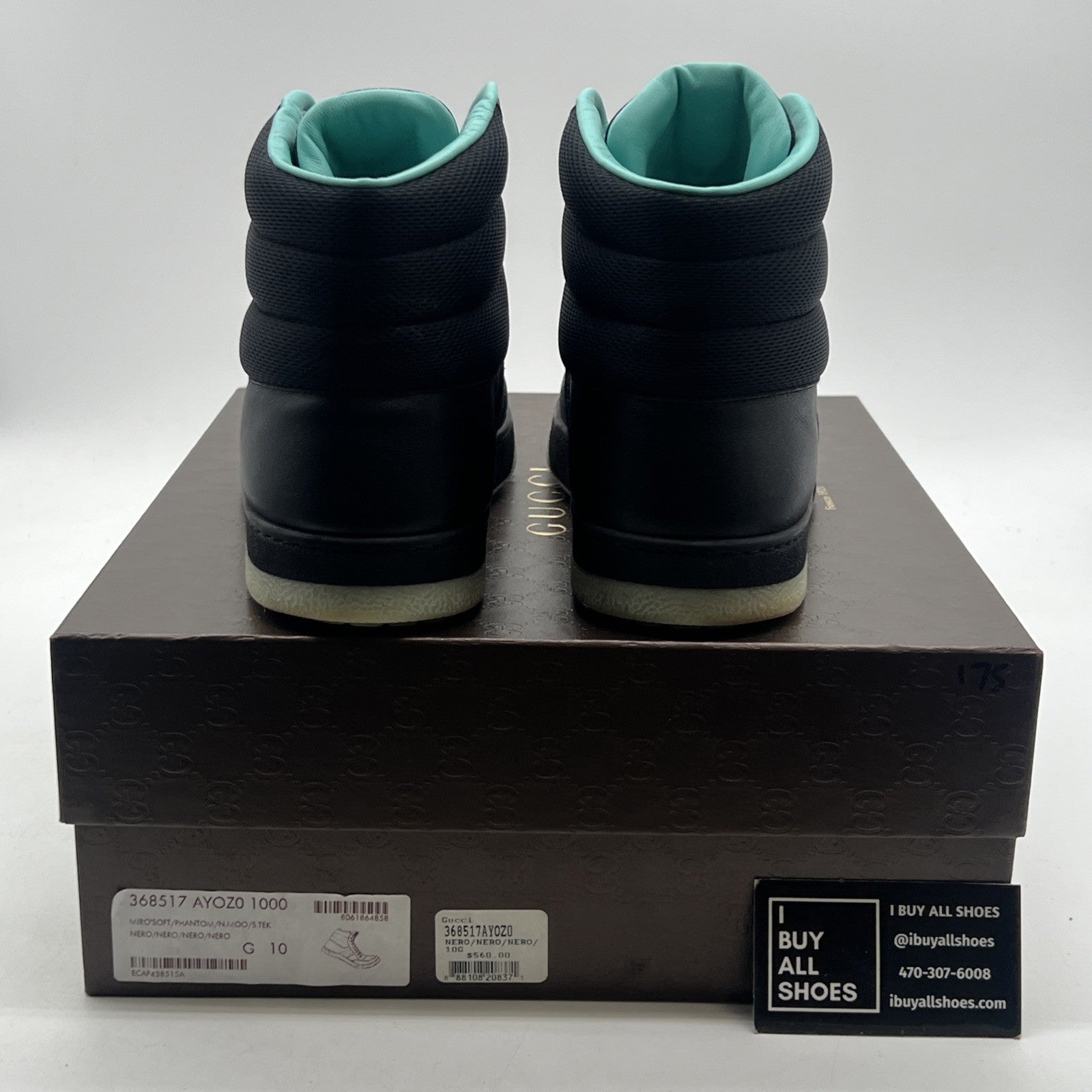 Size 10G - Gucci High-Top Leather (368517-AYOZ0-1000)