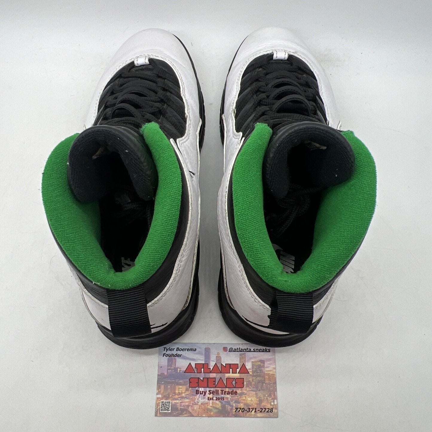 Size 8.5 - Air Jordan 10 Retro 2019 Seattle White Black Green Leather 310805-137