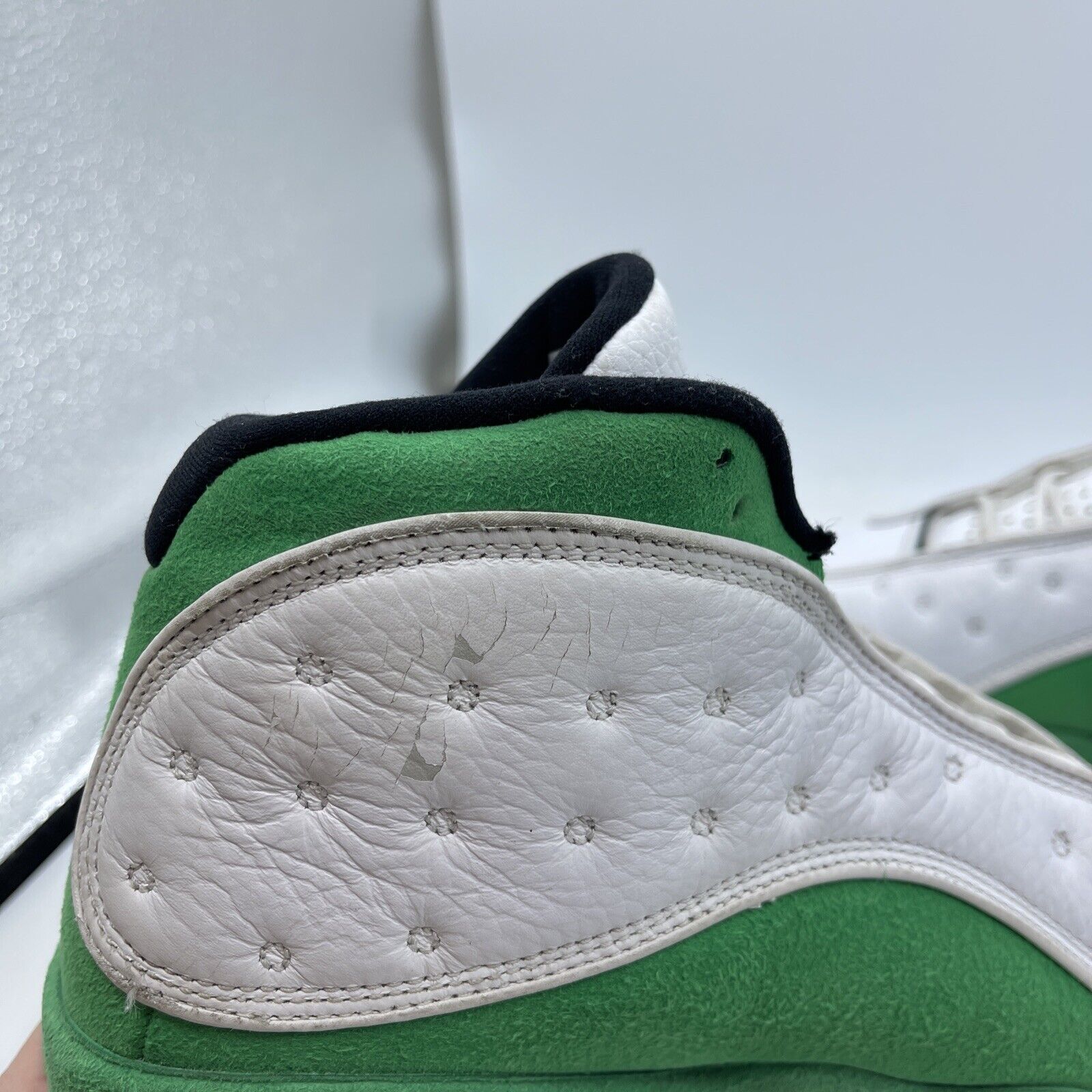 Size 9 - Jordan 13 Retro Lucky Green Black White Suede Leather (DB6537-113)