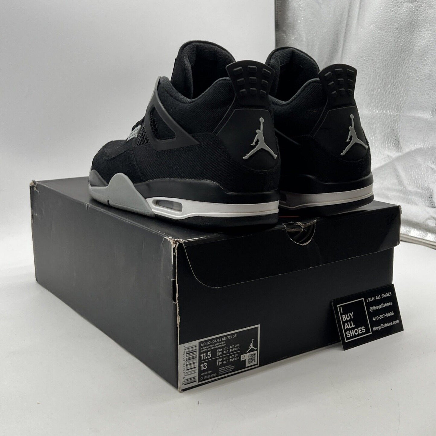 Size 11.5 - Air Jordan 4 Retro SE Mid Black Canvas (DH7138-006)