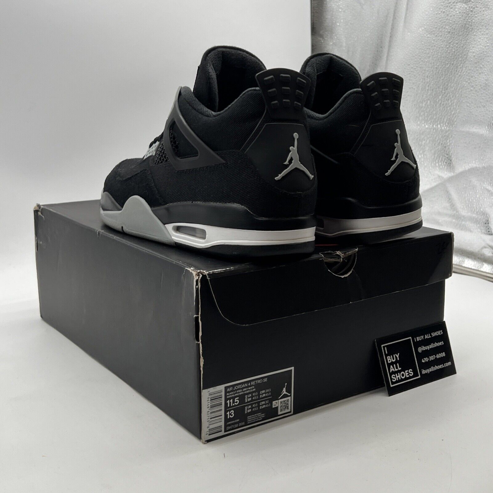 Size 11.5 - Air Jordan 4 Retro SE Mid Black Canvas (DH7138-006)