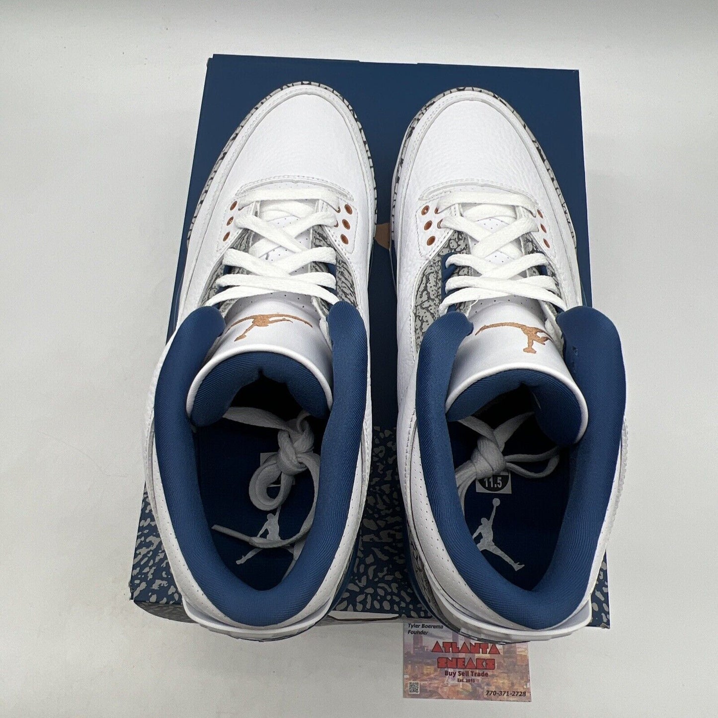 Size 11.5 - Jordan 3 Retro Mid Washington Wizards White Blue (CT8532-148)