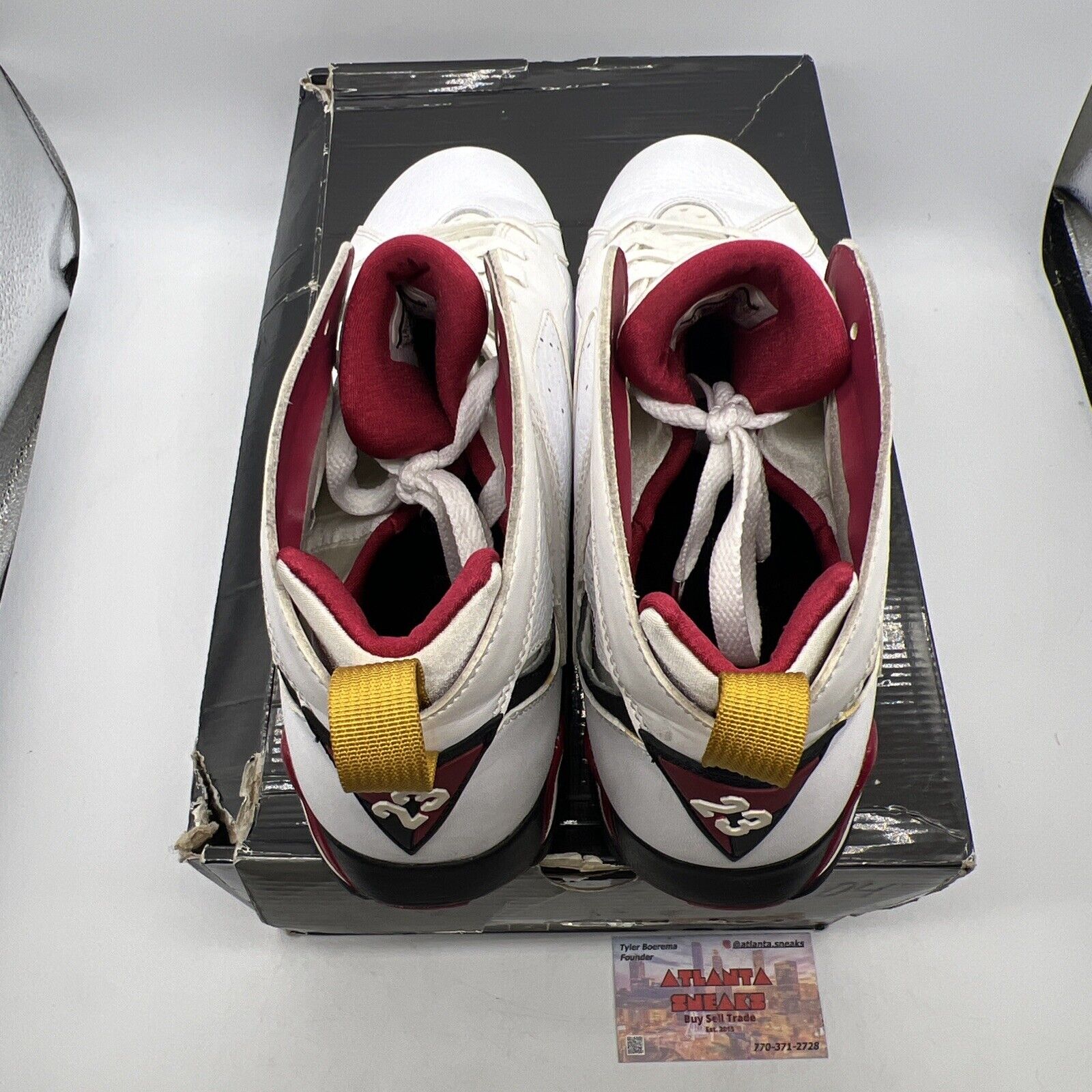 Size 12 - Air Jordan 7 Retro 2011 Cardinal White Yellow Black Red (304775-104)