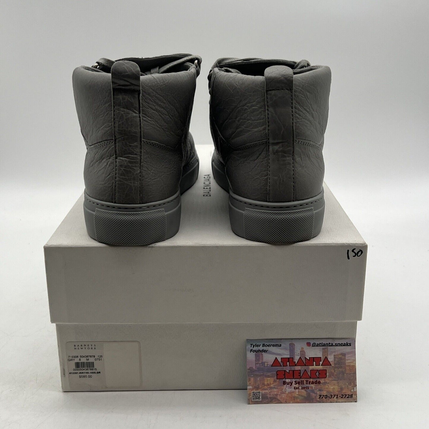 Size 8 - Balenciaga Arena Iron Grey High Top (341760-WAD40-1414)