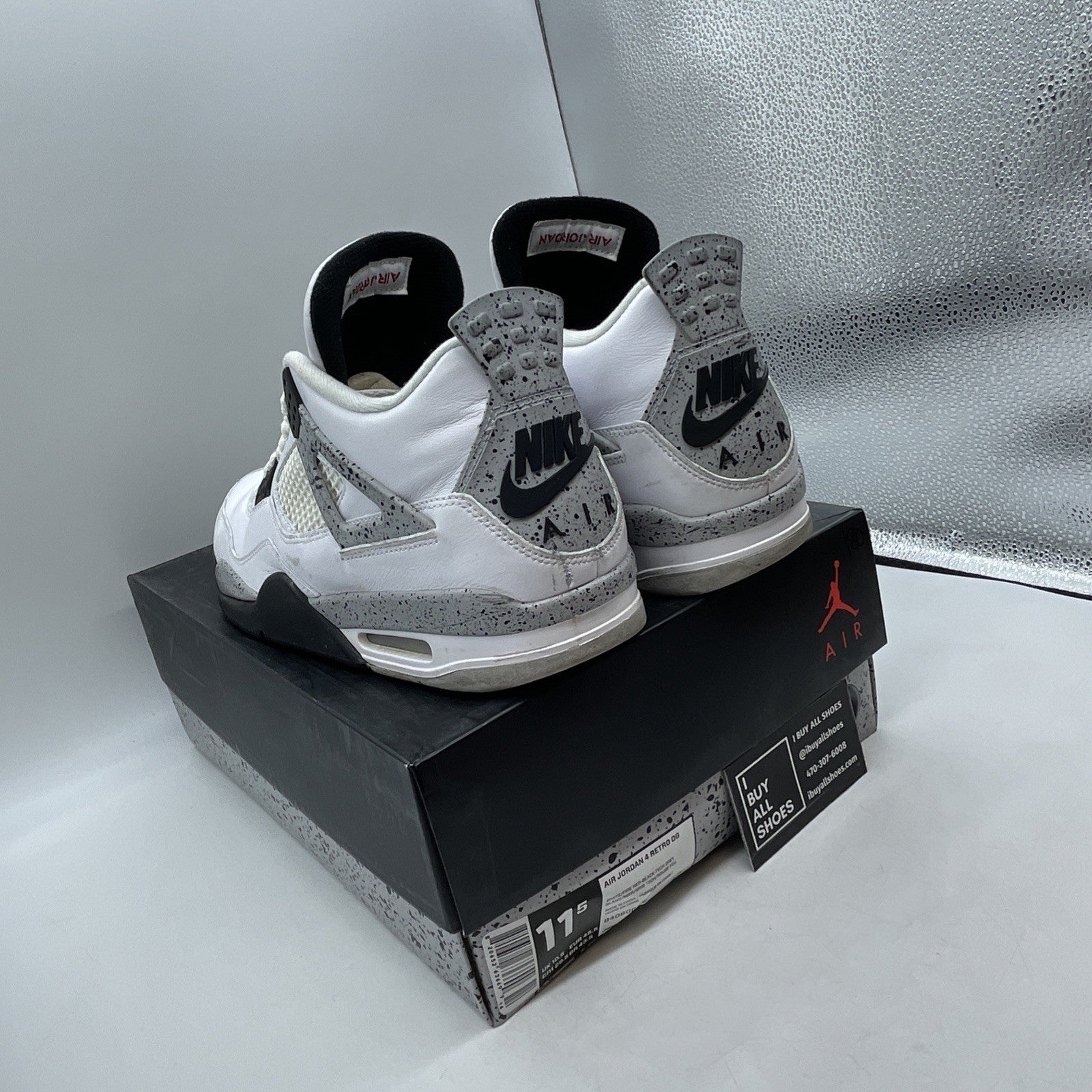 Size 11.5 - Air Jordan 4 Retro OG Mid White Cement (840606-192)
