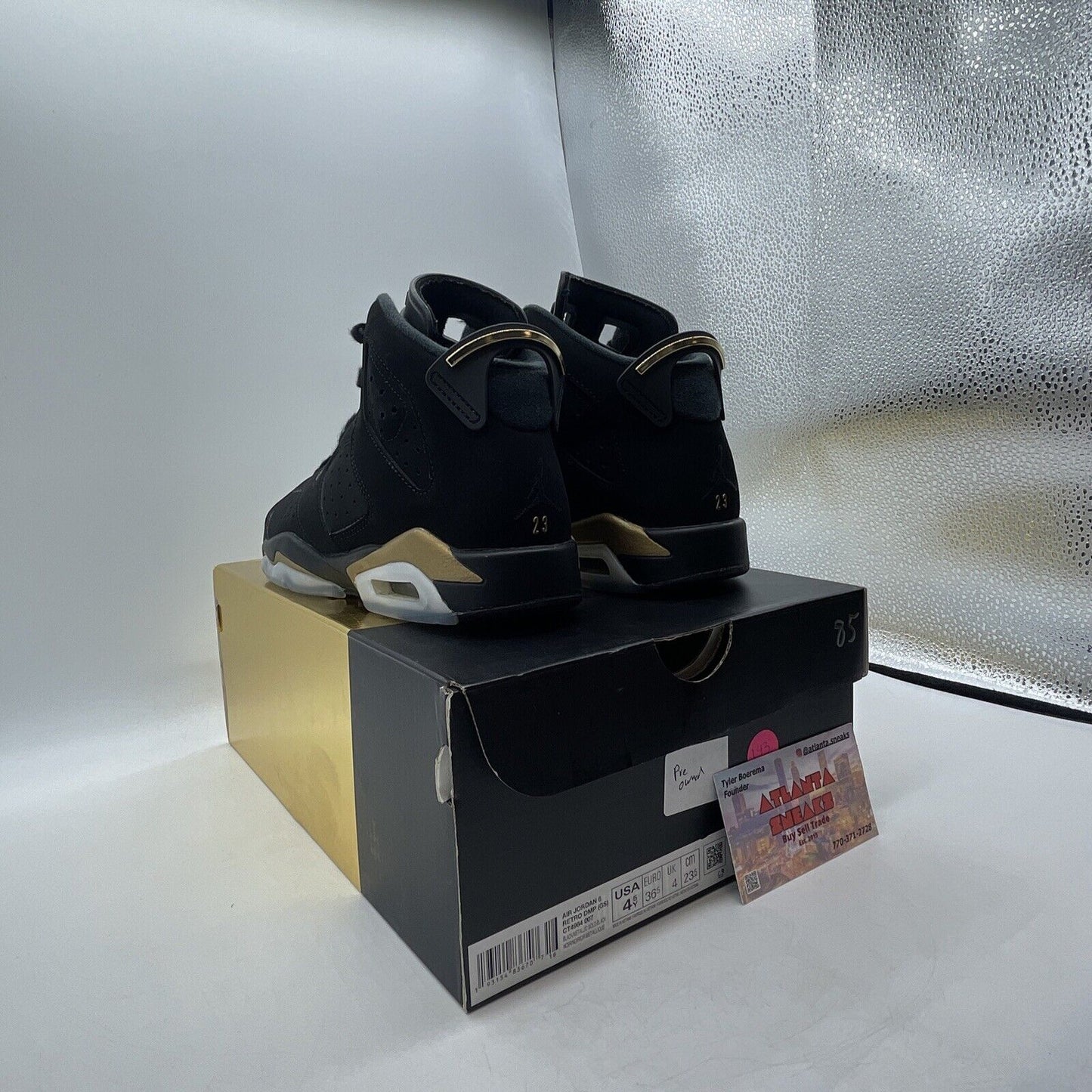Size 4.5Y - Jordan 6 Retro Defining Moments 2020 Black Gold (CT4964-007)
