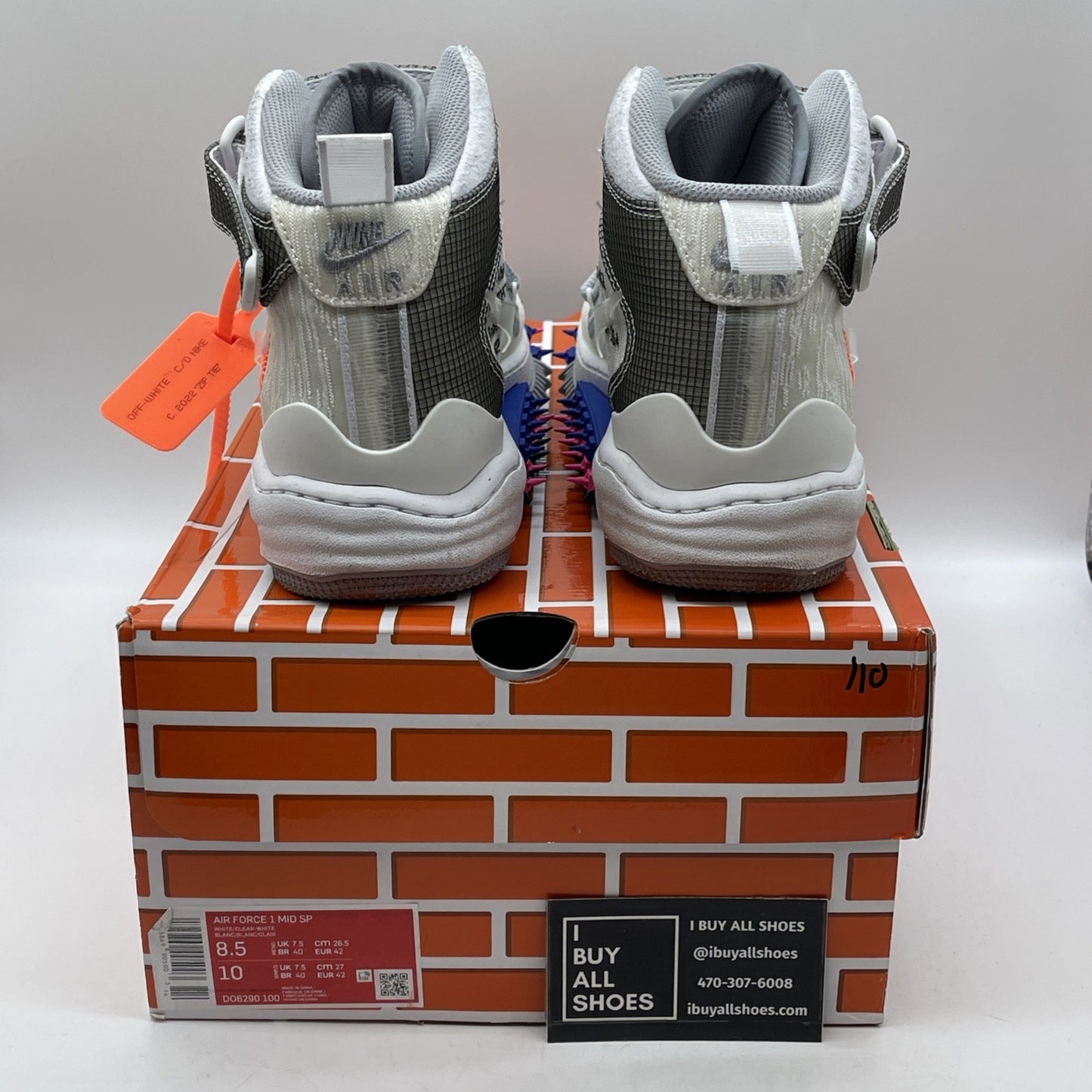 Size 8.5 - Nike Air Force 1 x Off-White White 2022 Suede Leather (DO6290-100)