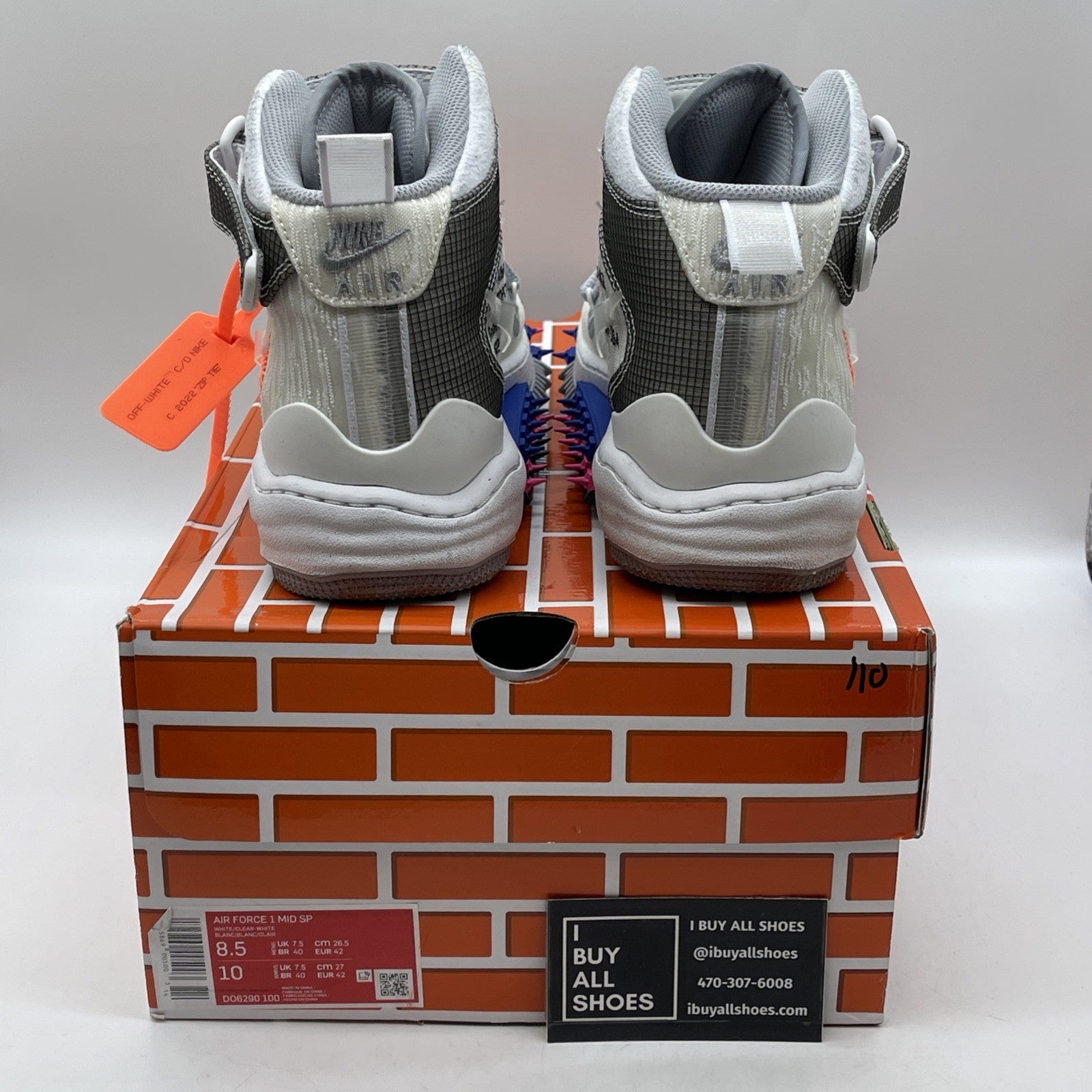 Size 8.5 - Nike Air Force 1 x Off-White White 2022 Suede Leather (DO6290-100)