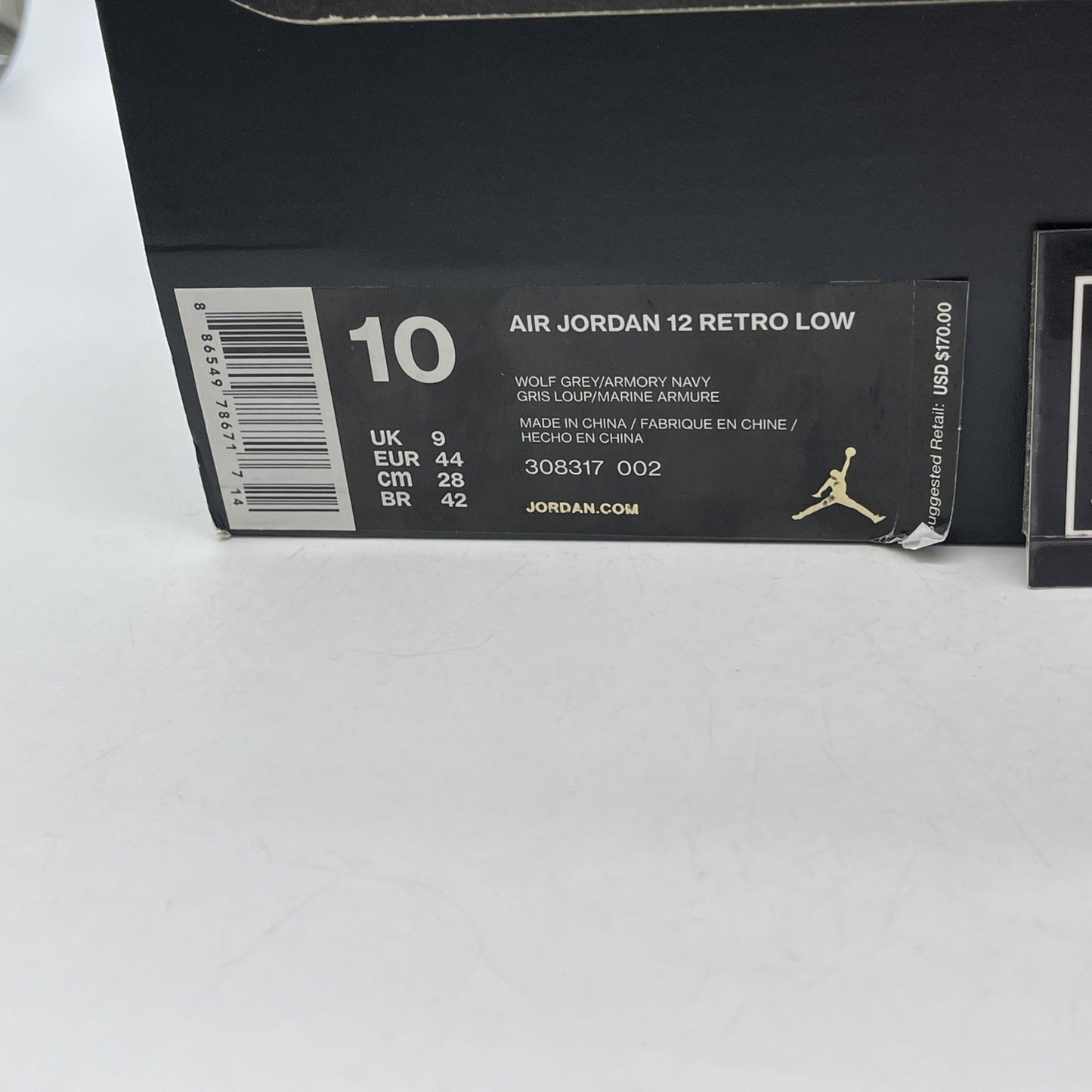 Size 10 - Air Jordan 12 Retro Low Wolf Grey Suede Leather (308317-002)