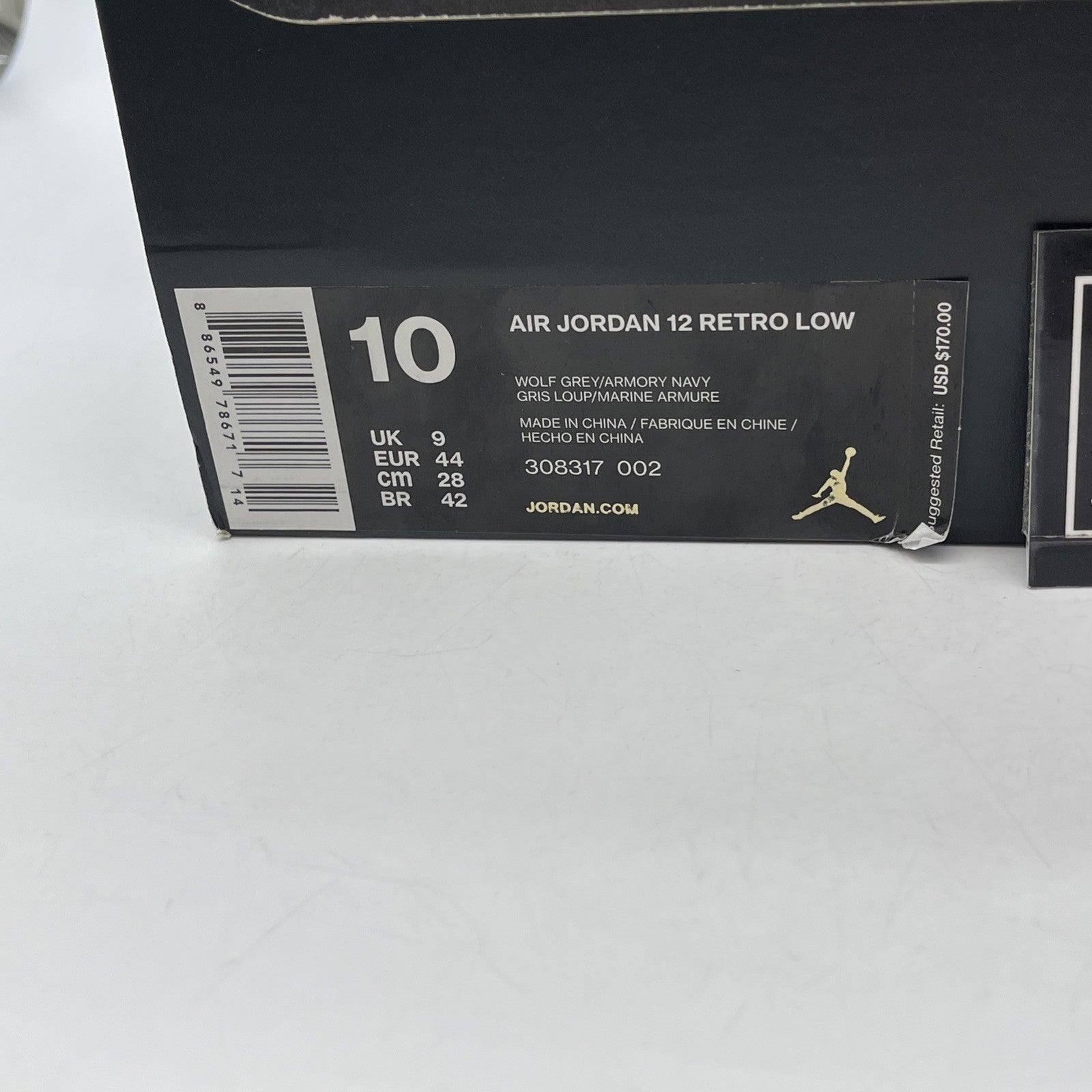 Size 10 - Air Jordan 12 Retro Low Wolf Grey Suede Leather (308317-002)