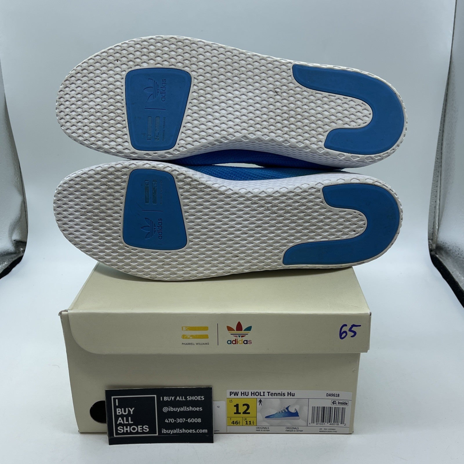 Size 12 - Pharrell x Adidas Tennis Hu Holi Bright Blue (DA9618)