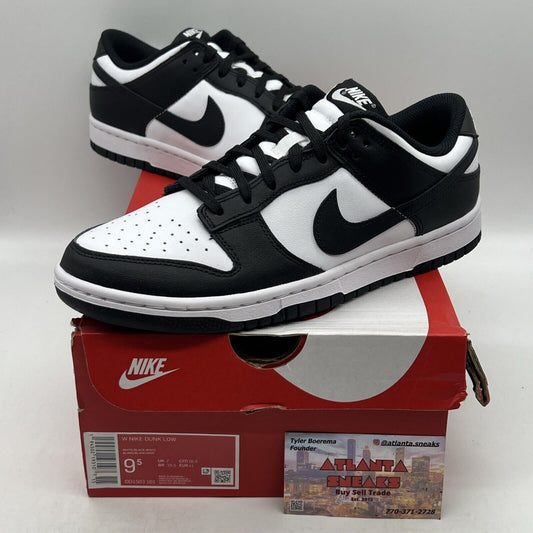 Size 9.5 - Nike Dunk Low Black White W Brand New Og All