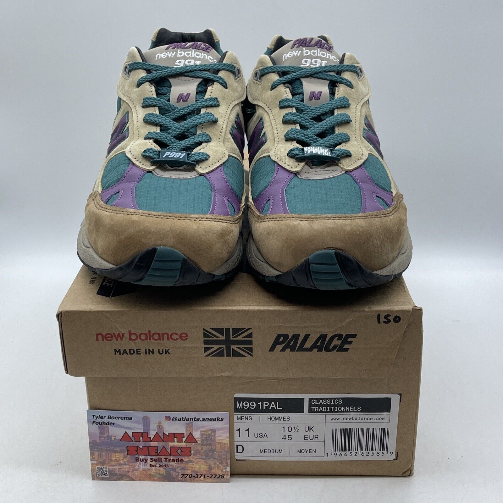 Size 10 - New Balance Palace x 991 Made in England Taos Taupe Grape (M991PAL)