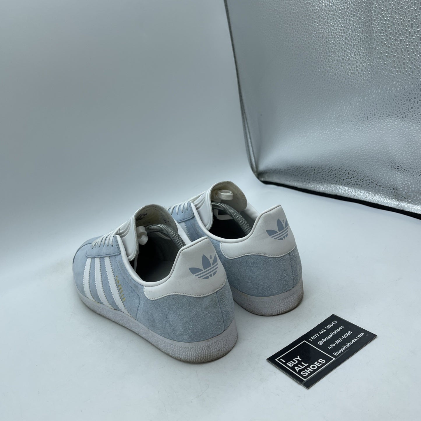 Size 11.5 - adidas Gazelle Clear Sky White Blue Suede Leather (BB5481)