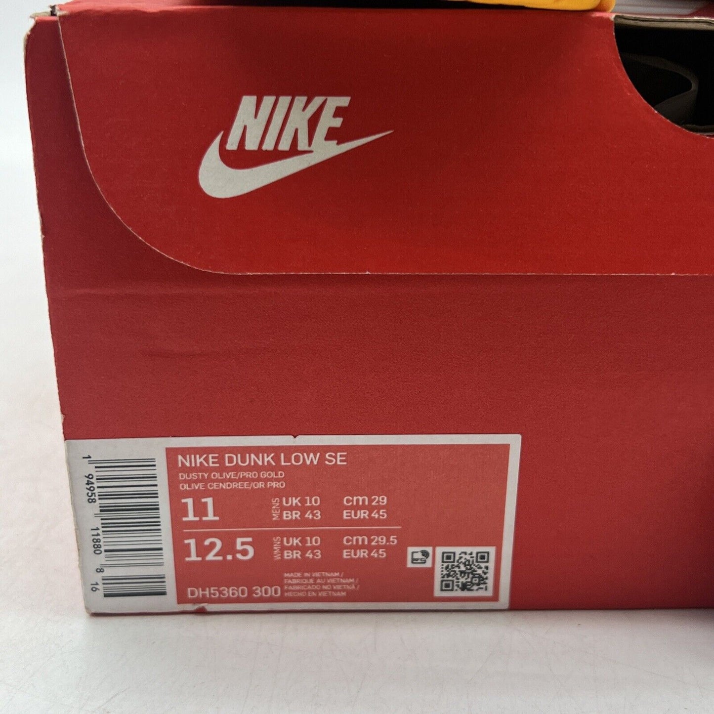Size 11 - Nike Dunk Low Dusty Olive Brown Orange Suede White (DH5360-300)