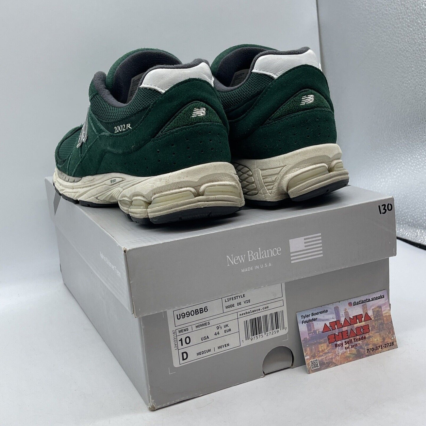 Size 10 - New Balance 2002R Suede Pack - Forest Green Grey White (M2002RHB)