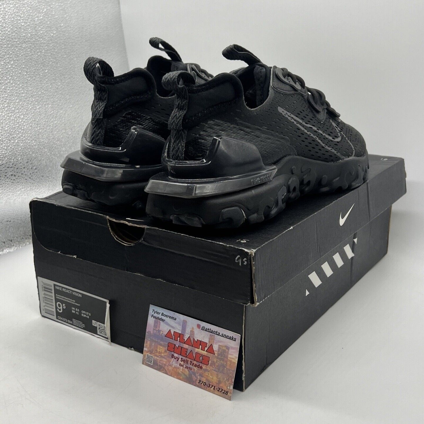 Size 9.5 - Nike React Vision Triple Black (CD4373-004)