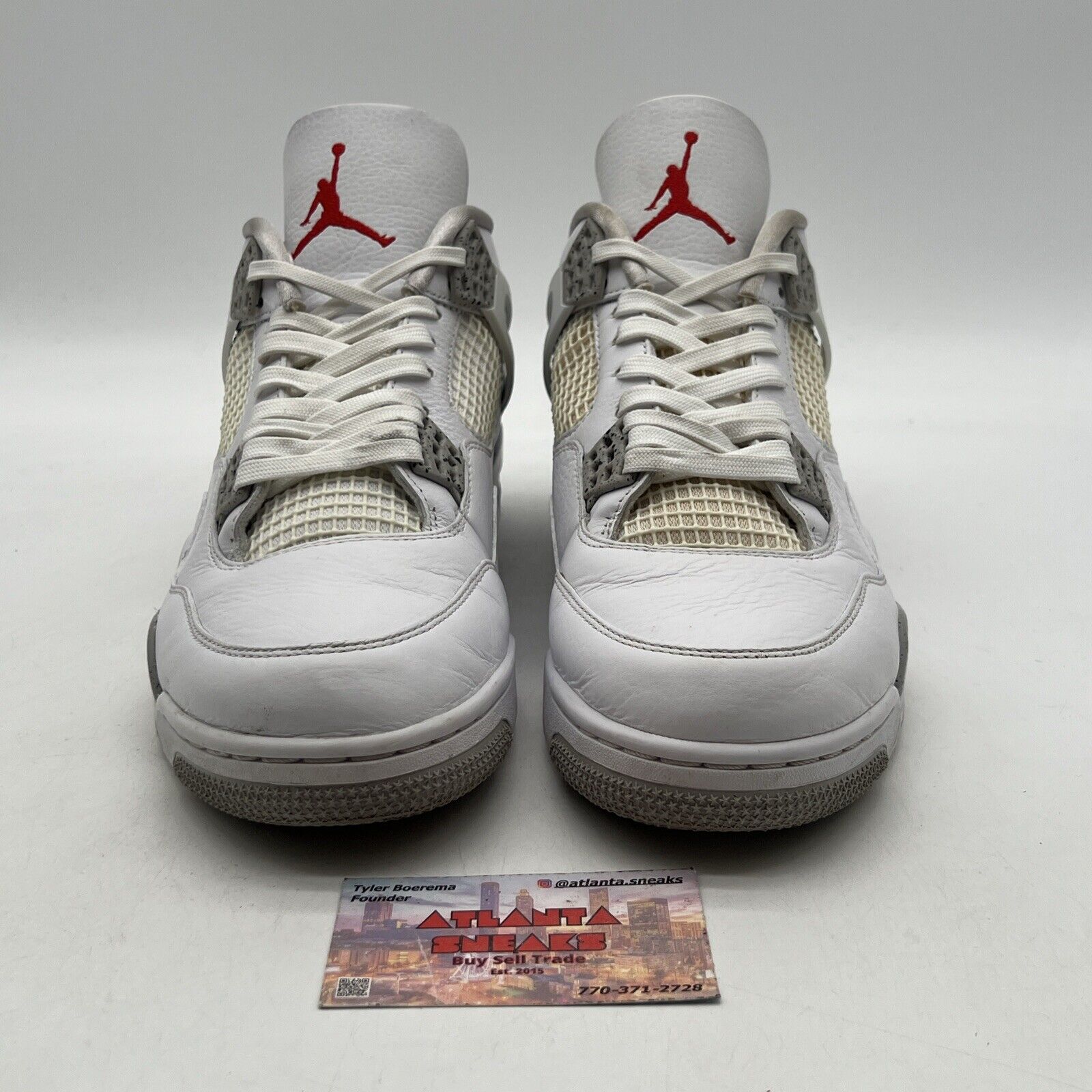 Size 11.5 - Jordan 4 Retro Mid White Oreo Grey Leather (CT8527-100)
