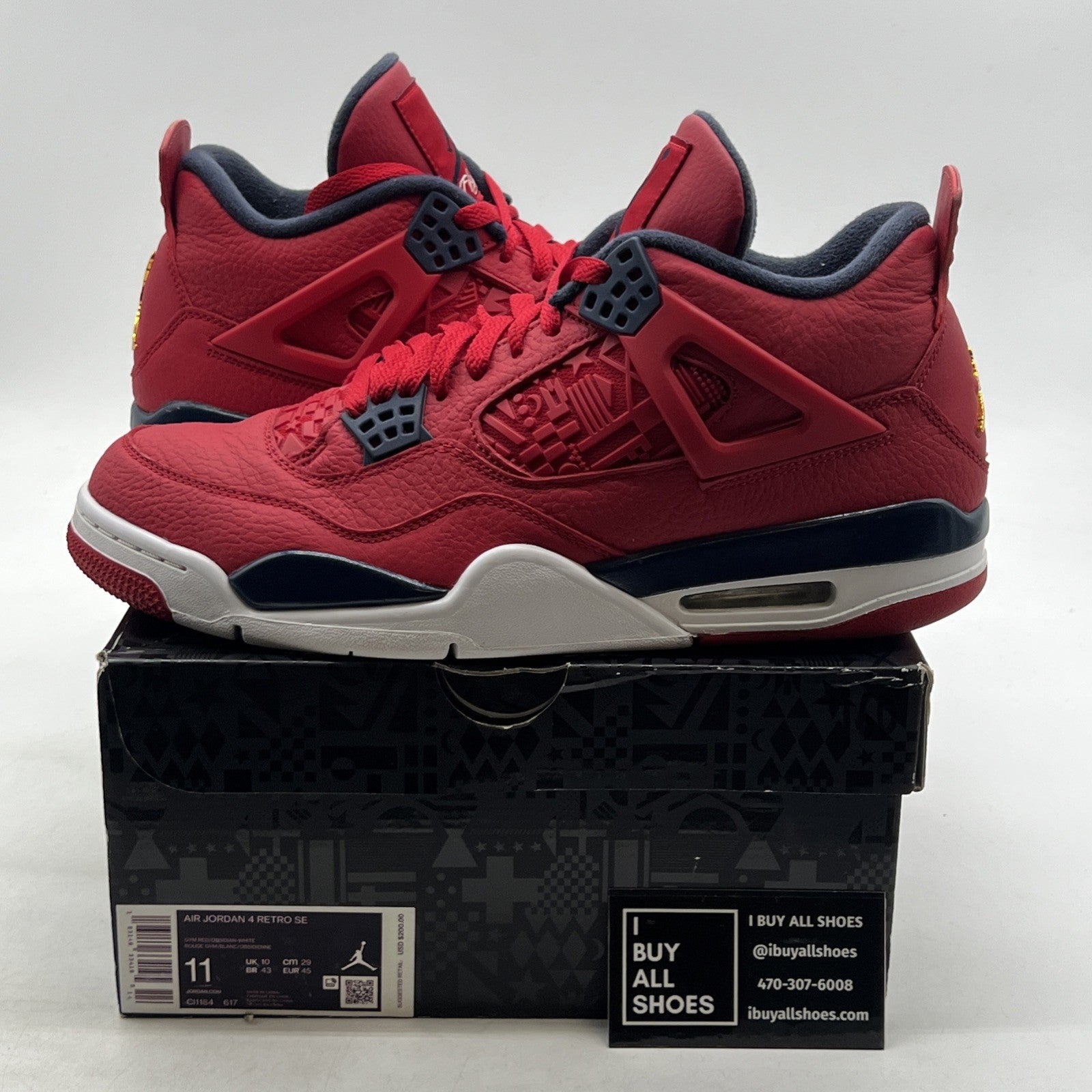 Size 11 - Air Jordan 4 Retro FIBA (CL1184-617)