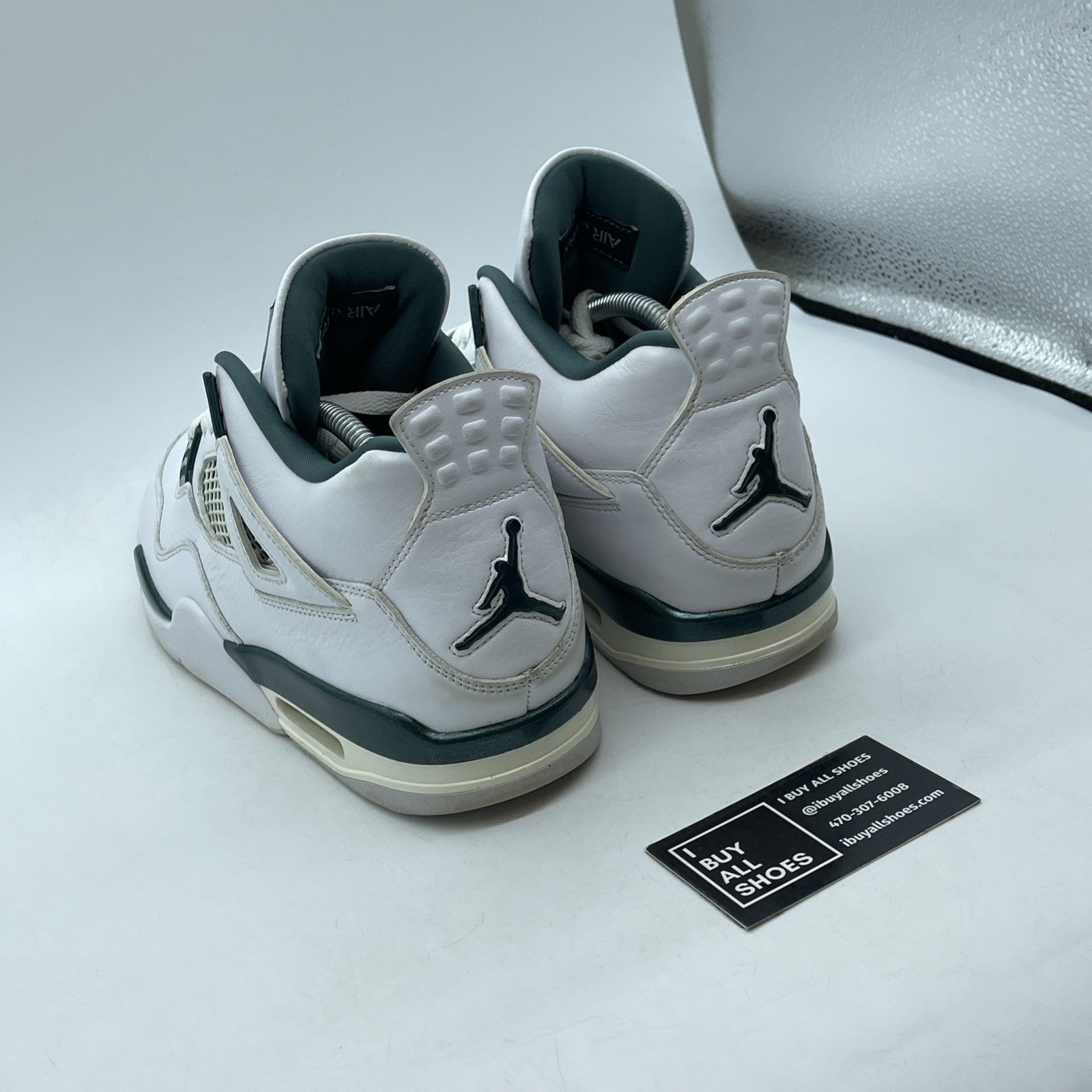 Size 9.5 - Air Jordan 4 Retro Oxidized Green White Leather (FQ8138-103)