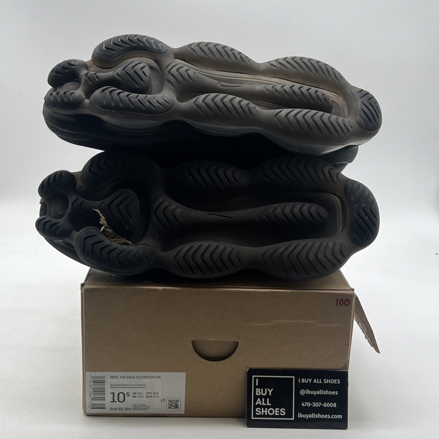 Size 10.5 - Nike Air Max Scorpion Flyknit Triple Black (DJ4701-003)