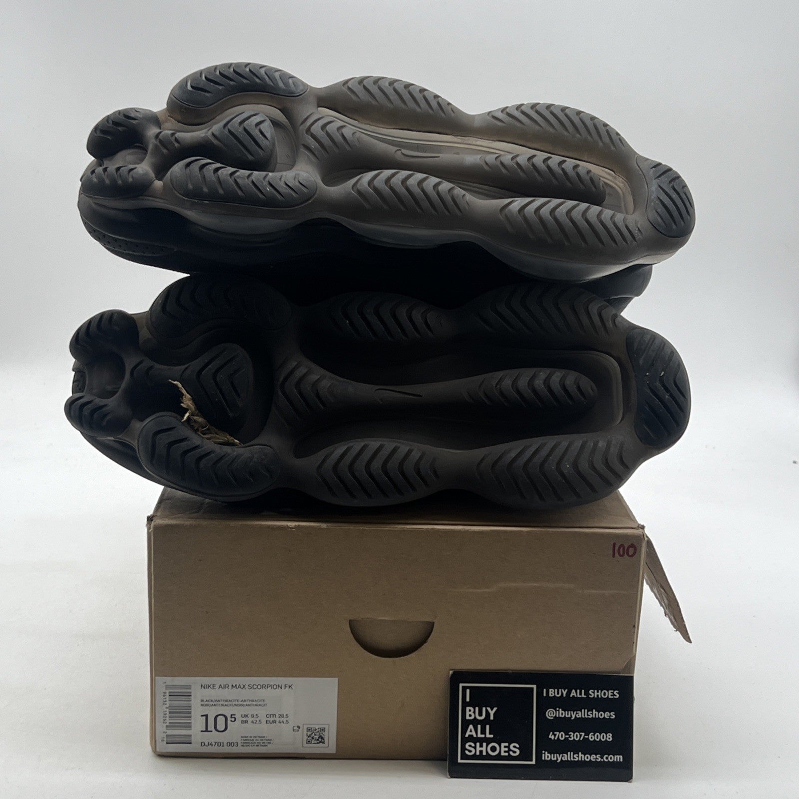 Size 10.5 - Nike Air Max Scorpion Flyknit Triple Black (DJ4701-003)