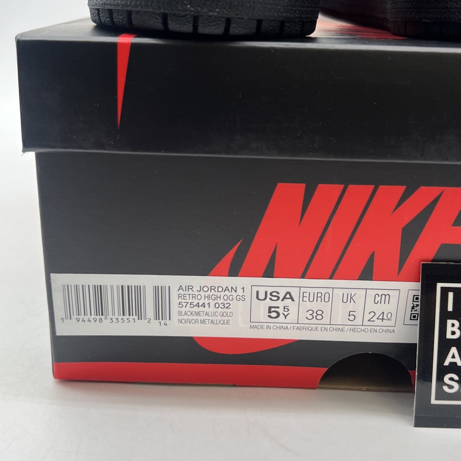Size 5.5Y - Air Jordan 1 Black 2020 (575441-032)