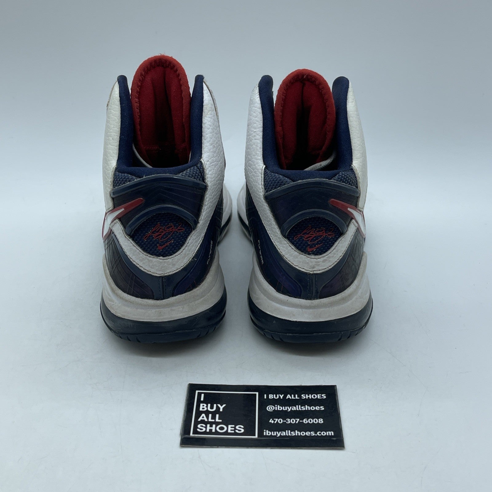 Size 6.5 (GS) - Nike Air Max LeBron VIII Mid Independence Day (415238-100)