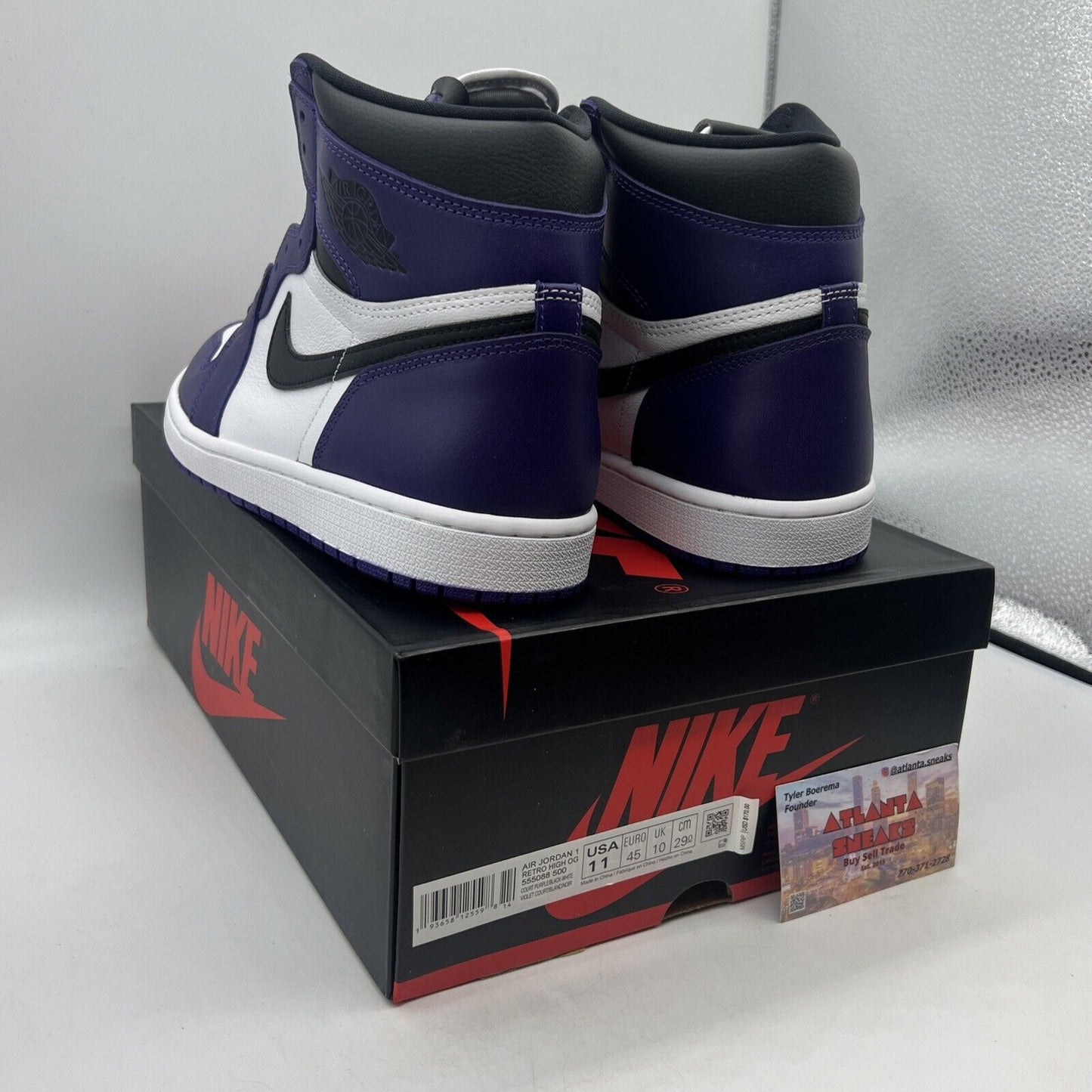 Size 11 - Jordan 1 Retro OG High Court Purple 2.0 Brand New Og All Purple Black