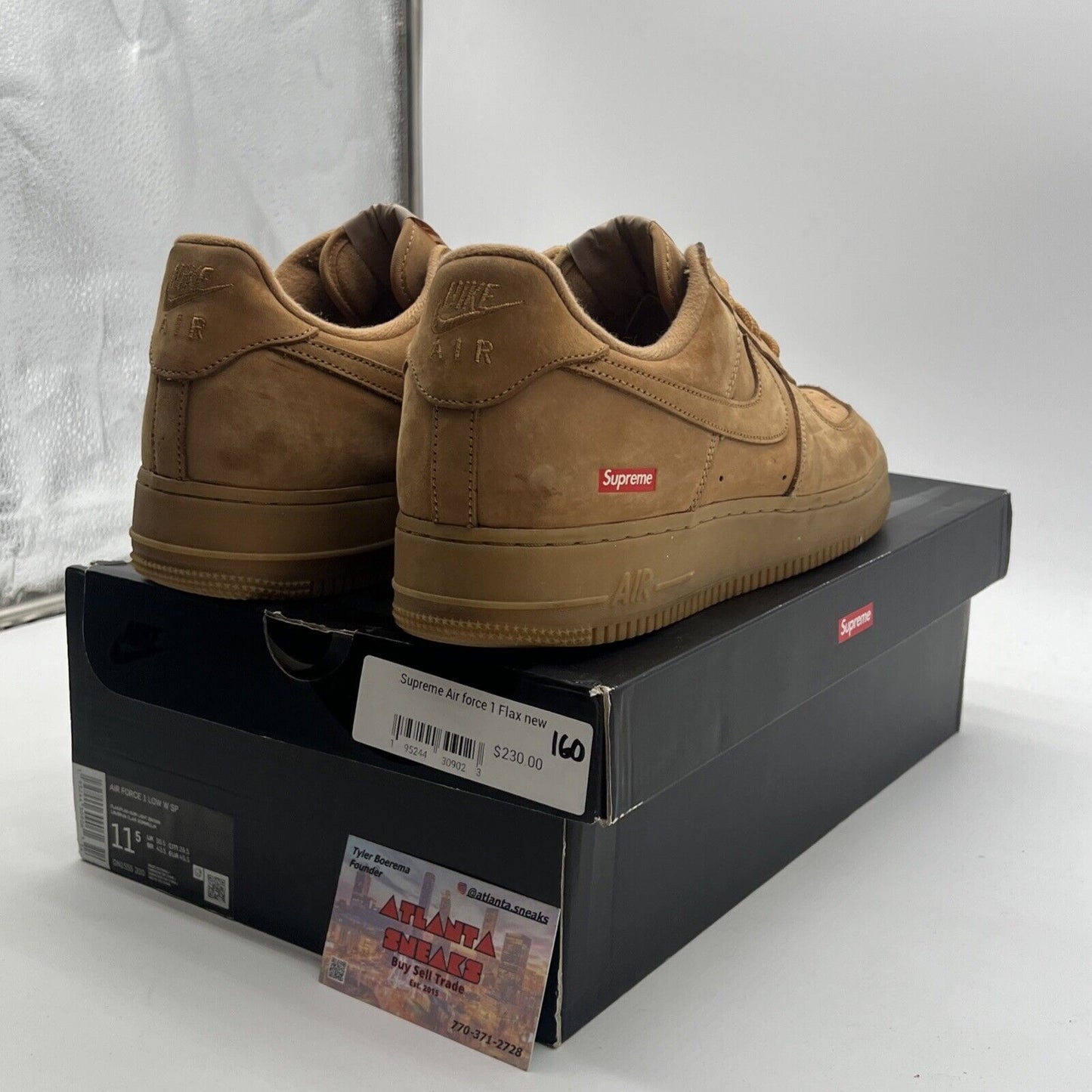 Size 11.5 - Nike Air Force 1 Low SP x Supreme Wheat 2021 - (DN1555-200)