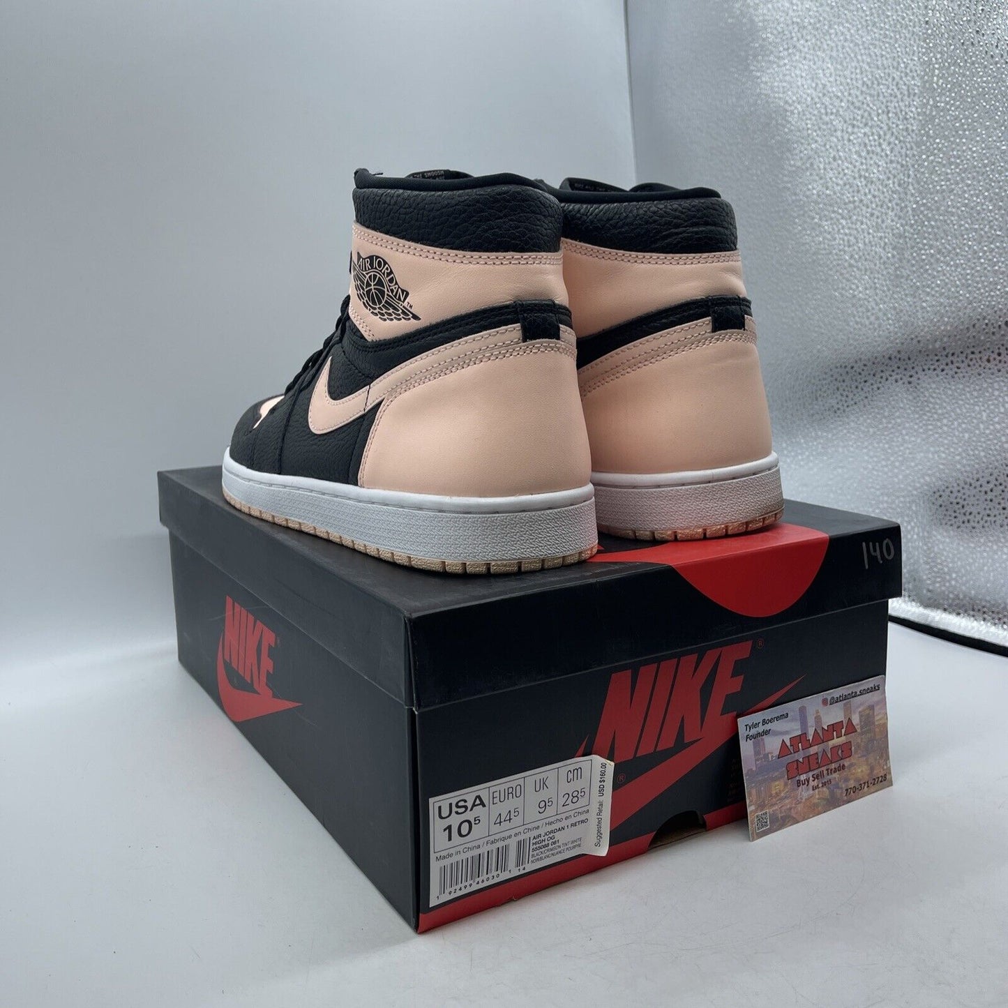 Size 10.5 - Air Jordan 1 Retro OG High Crimson Tint Pink Black (555088-081)