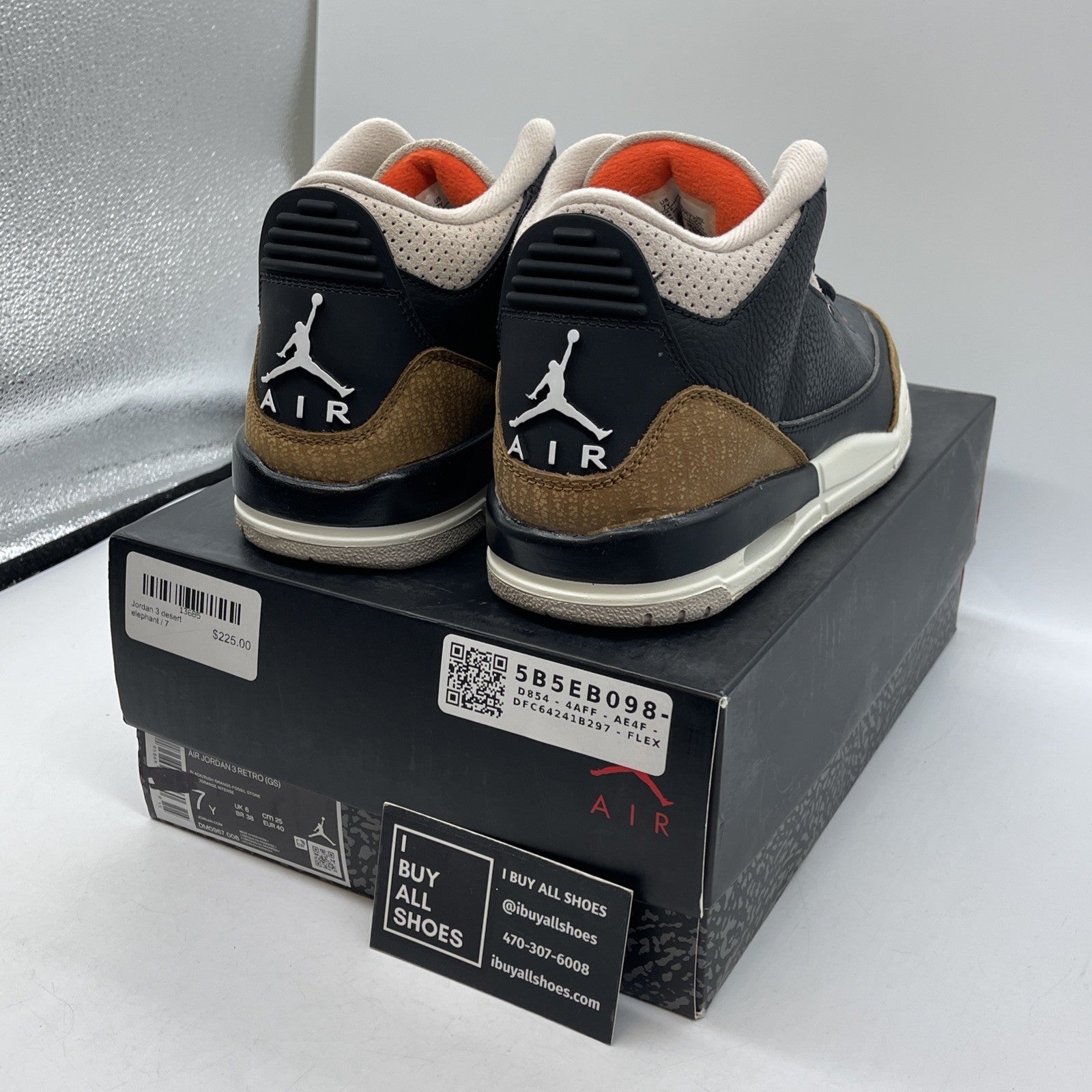 Size 7Y - Jordan 3 Retro Mid Desert Elephant Black Brown Suede (DM0967-008)