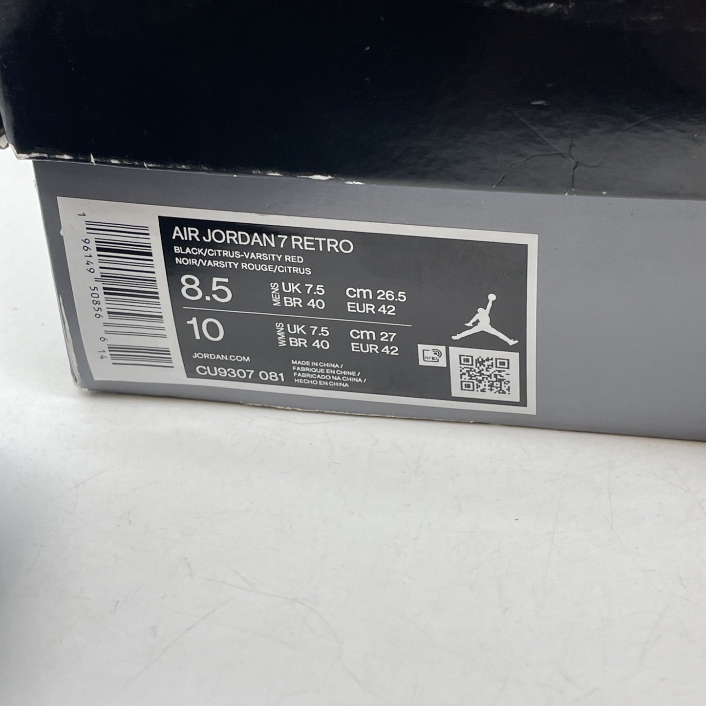 Size 8.5 - Jordan 7 Retro Citrus Black Yellow Black Suede (CU9307-081)