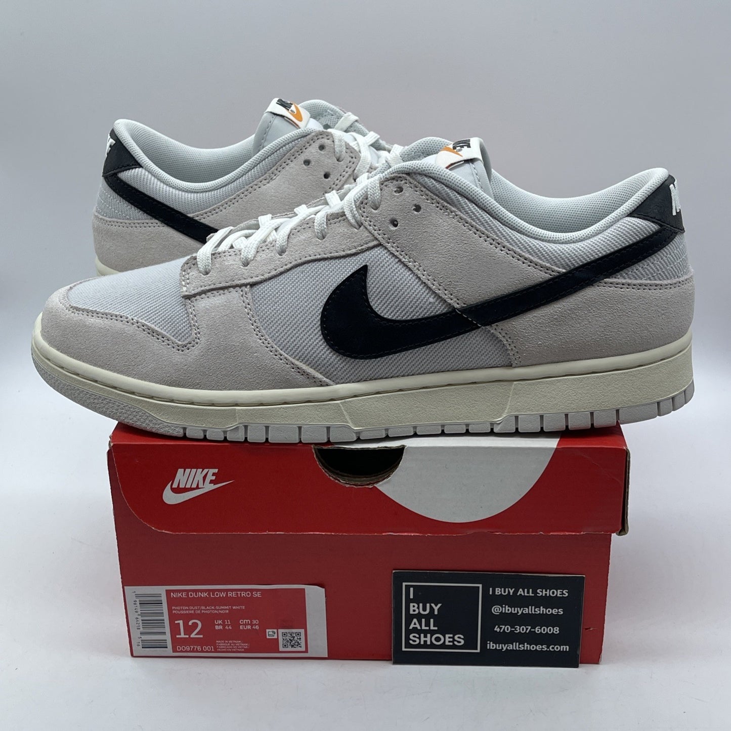 Size 12 - Nike Dunk Low Certified Fresh Black White Suede (DO9776-001)