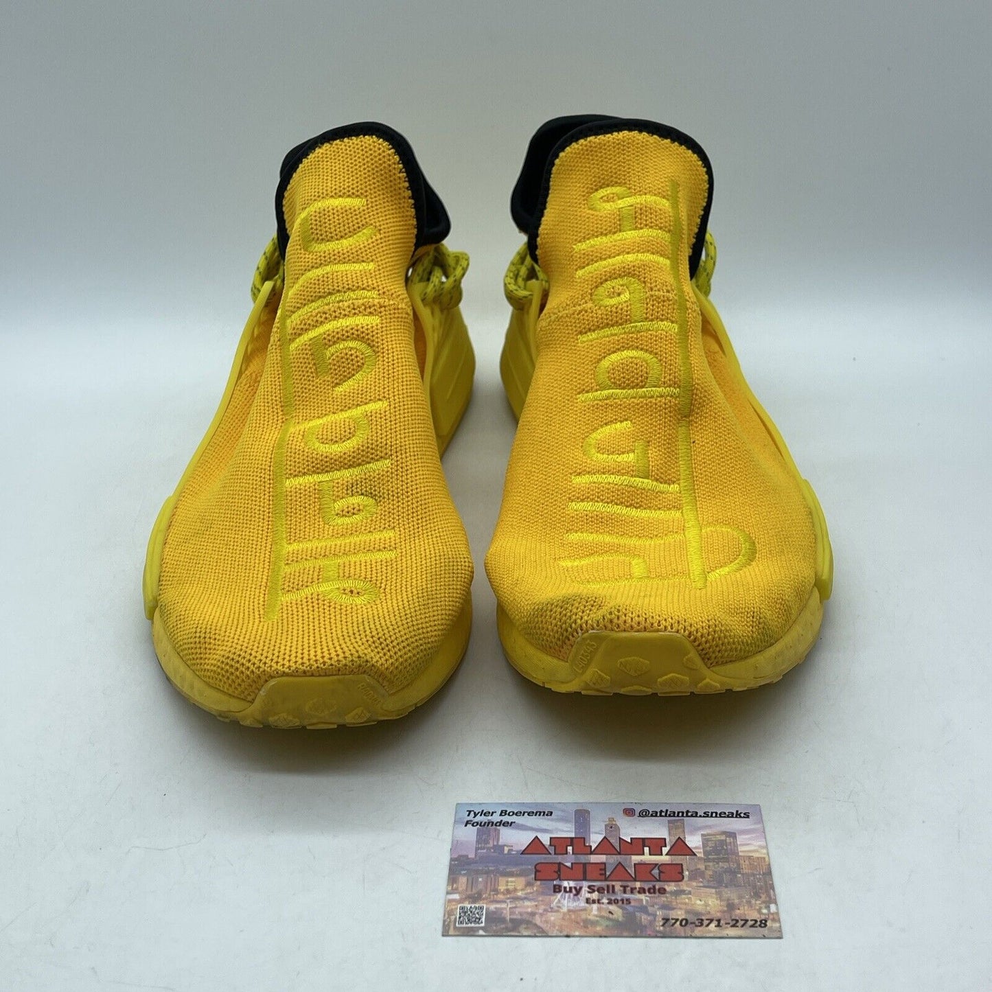 Size 12 - adidas Pharrell x NMD Human Race Yellow Grey Suede (GY0091)