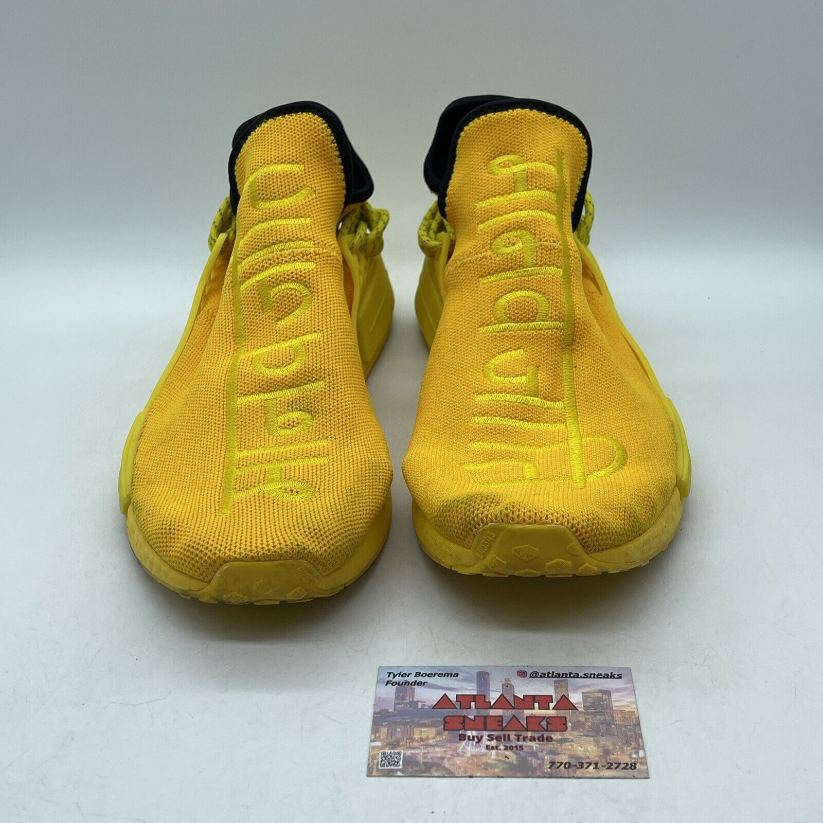 Size 12 - adidas Pharrell x NMD Human Race Yellow Grey Suede (GY0091)