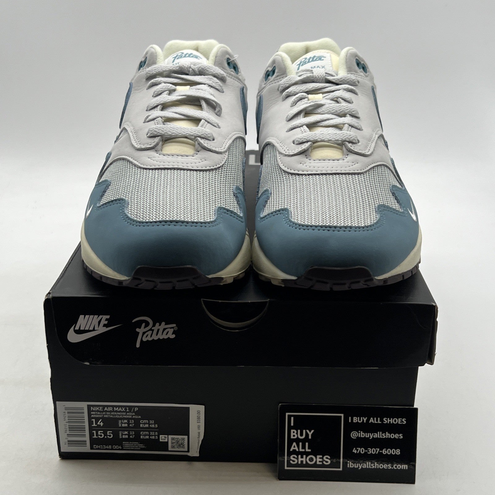 Size 14 - Nike Air Max 1 Patta Waves Noise Aqua (DH1348-004)