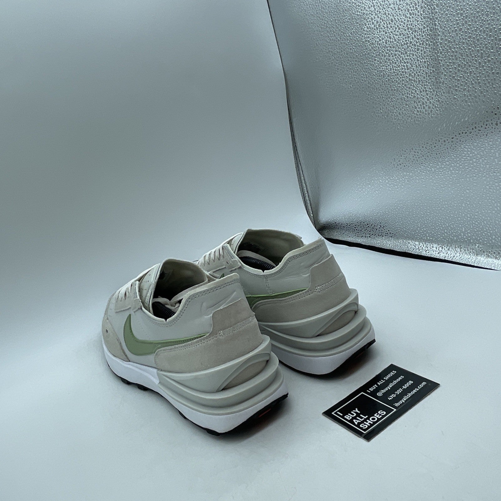 Size 13 - Nike Waffle One Leather Light Bone Oil Green (DX9428-002)