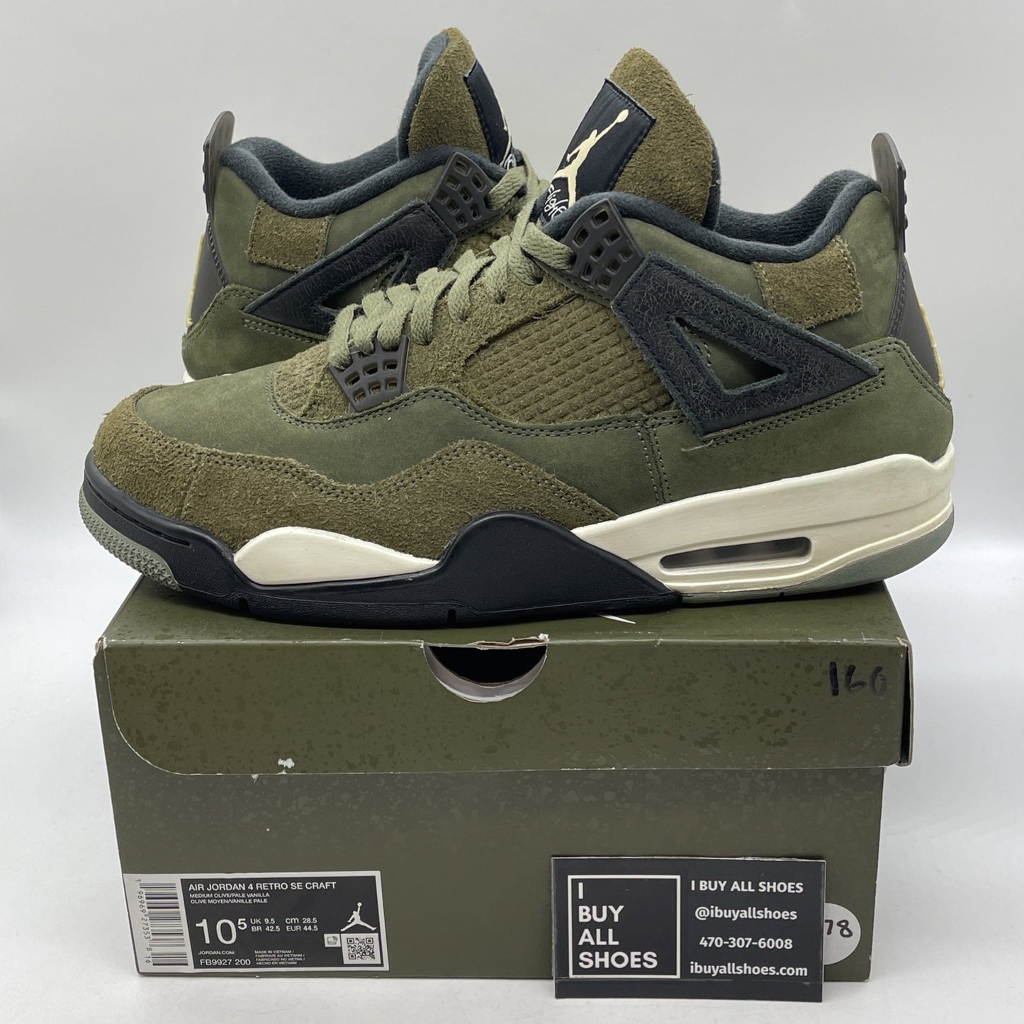 Size 10.5 - Air Jordan 4 SE Retro Low Craft - Olive (FB9927-200)