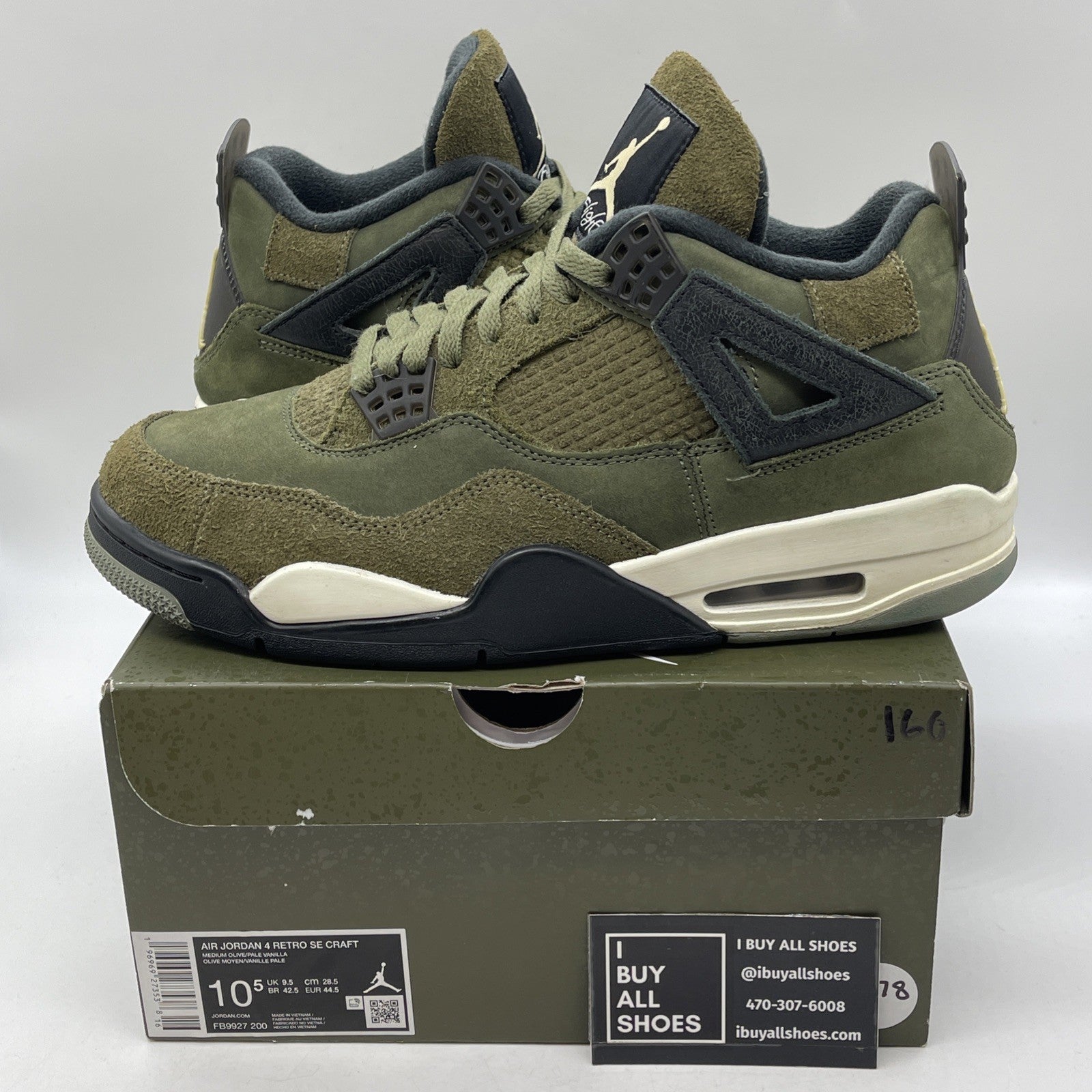 Size 10.5 - Air Jordan 4 SE Retro Low Craft - Olive (FB9927-200)