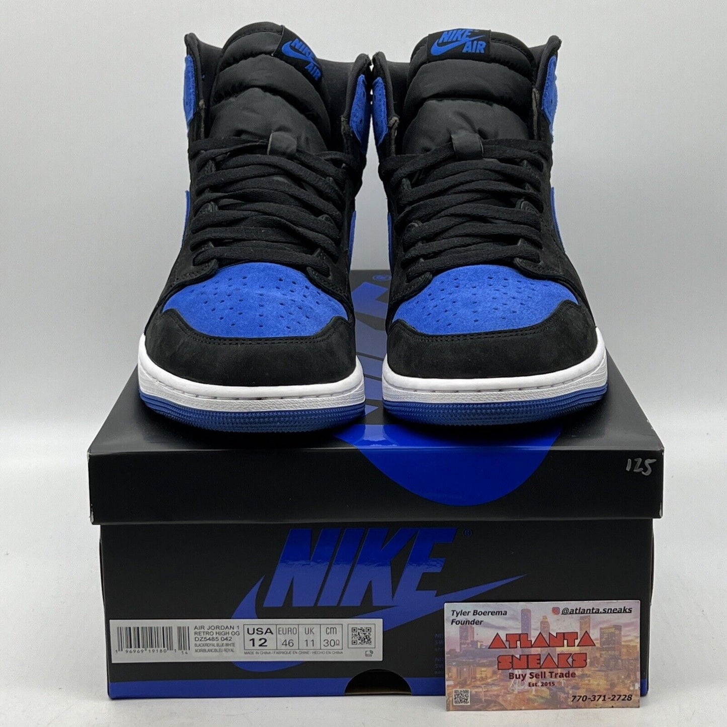 Size 12 - Jordan 1 Retro OG High Royal Reimagined Black Blue Suede (DZ5485-042)