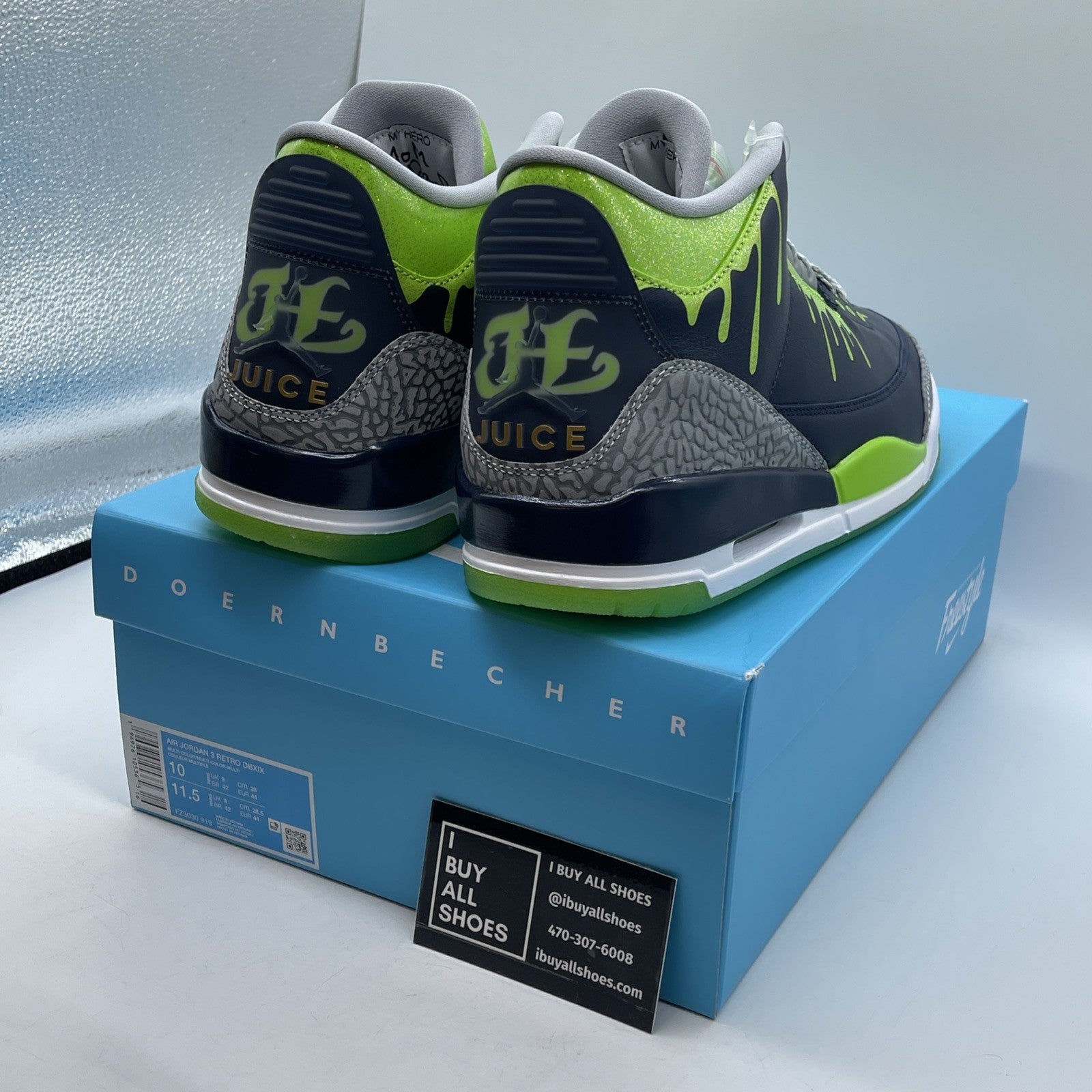Size 10 - Jordan 3 Retro Mid Doernbecher XIX Green Black Grey (FZ3030-919)
