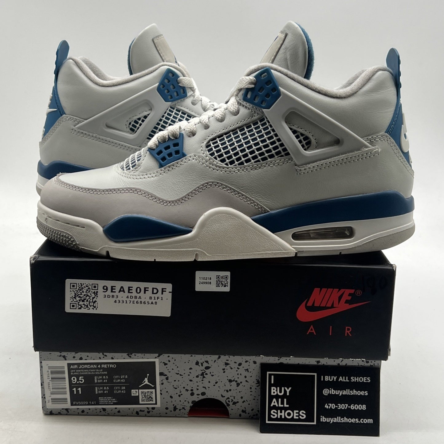 Size 9.5 - Air Jordan 4 Retro 2024 Military Blue (FV5029-141)