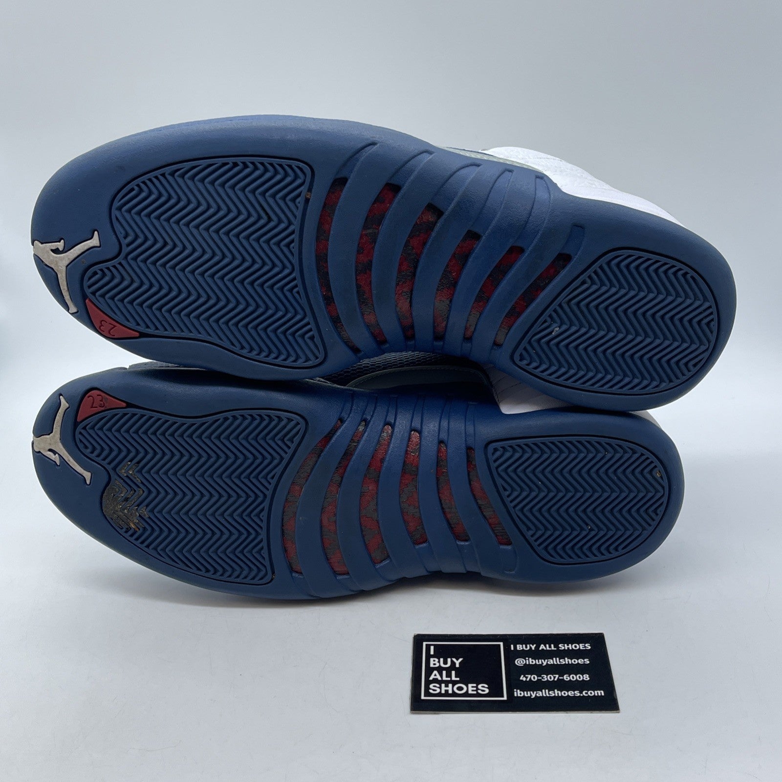 Size 11.5 - Jordan 12 Retro French Blue 2016 White Red Leather (130690-113)