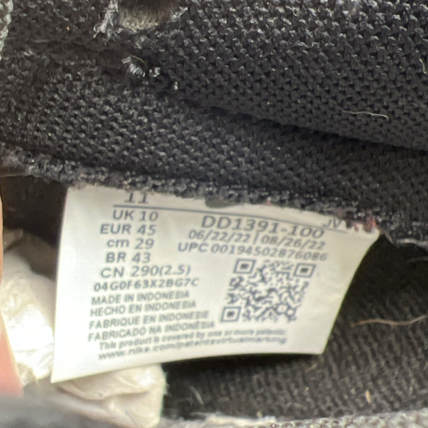 Size 11 - Nike Dunk Low Black White (DD1391-100)
