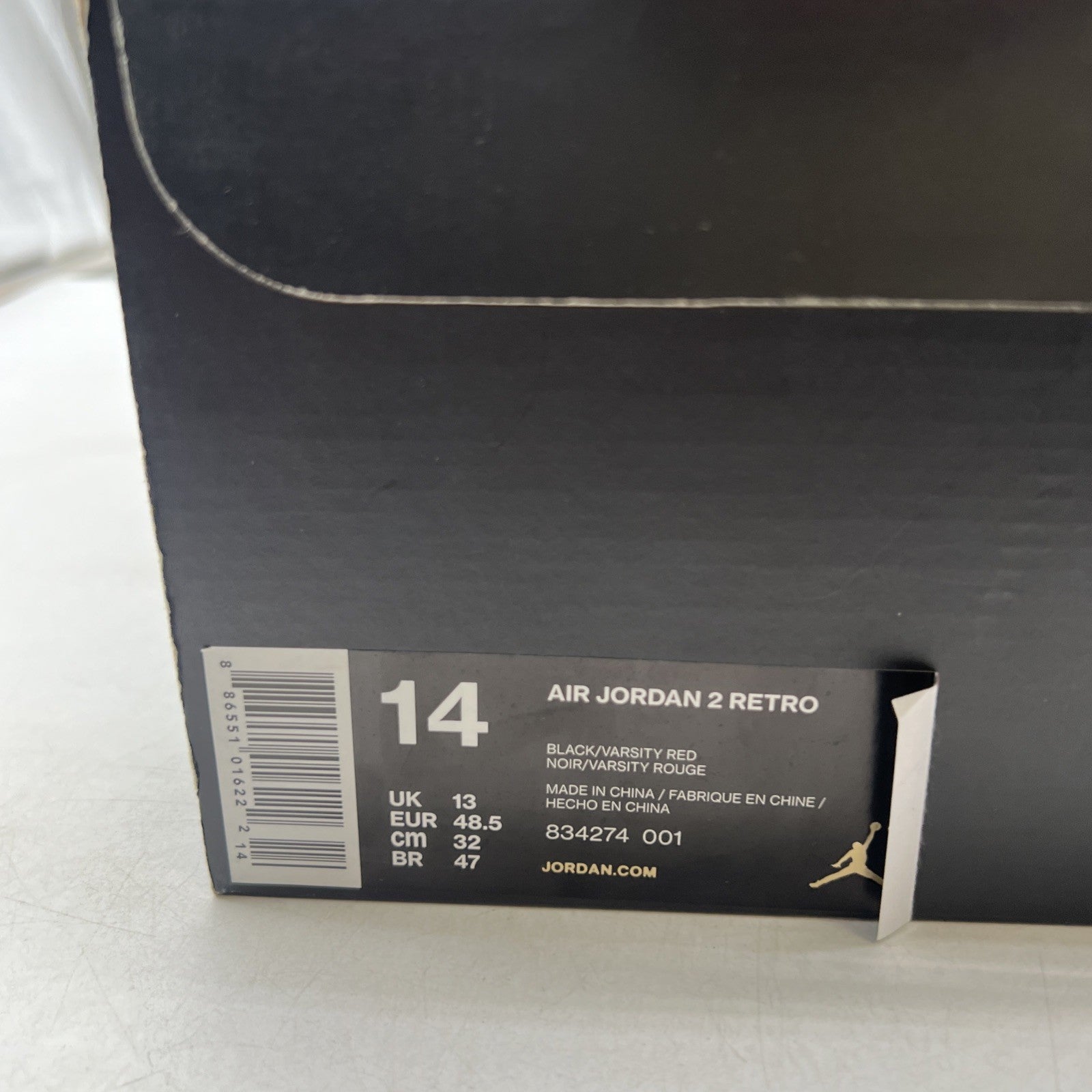 Size 14 - Air Jordan 2 Retro Alternate 87 (834274-001)