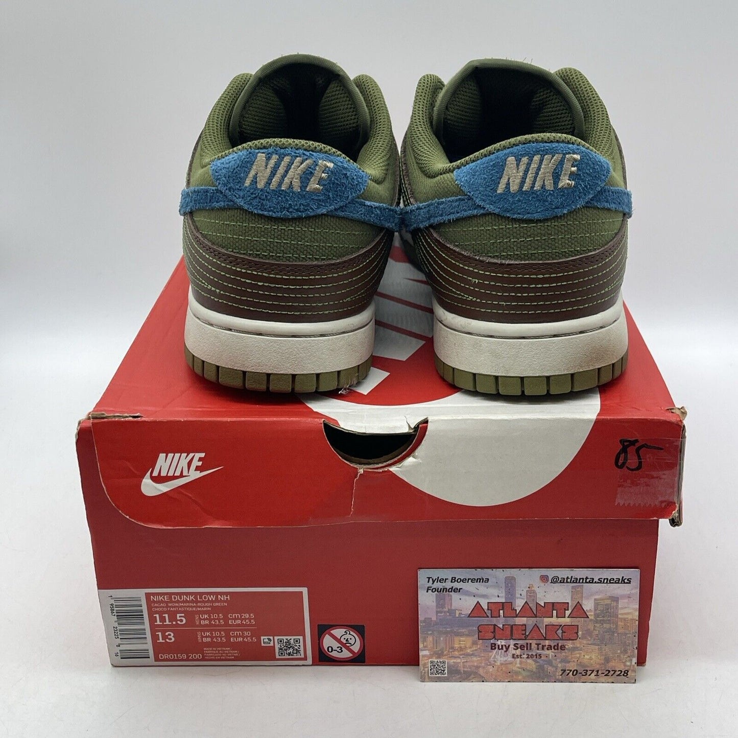 Size 11.5 - Nike Dunk NH Low Cacao Wow Green Blue Suede Leather (DR0159-200)