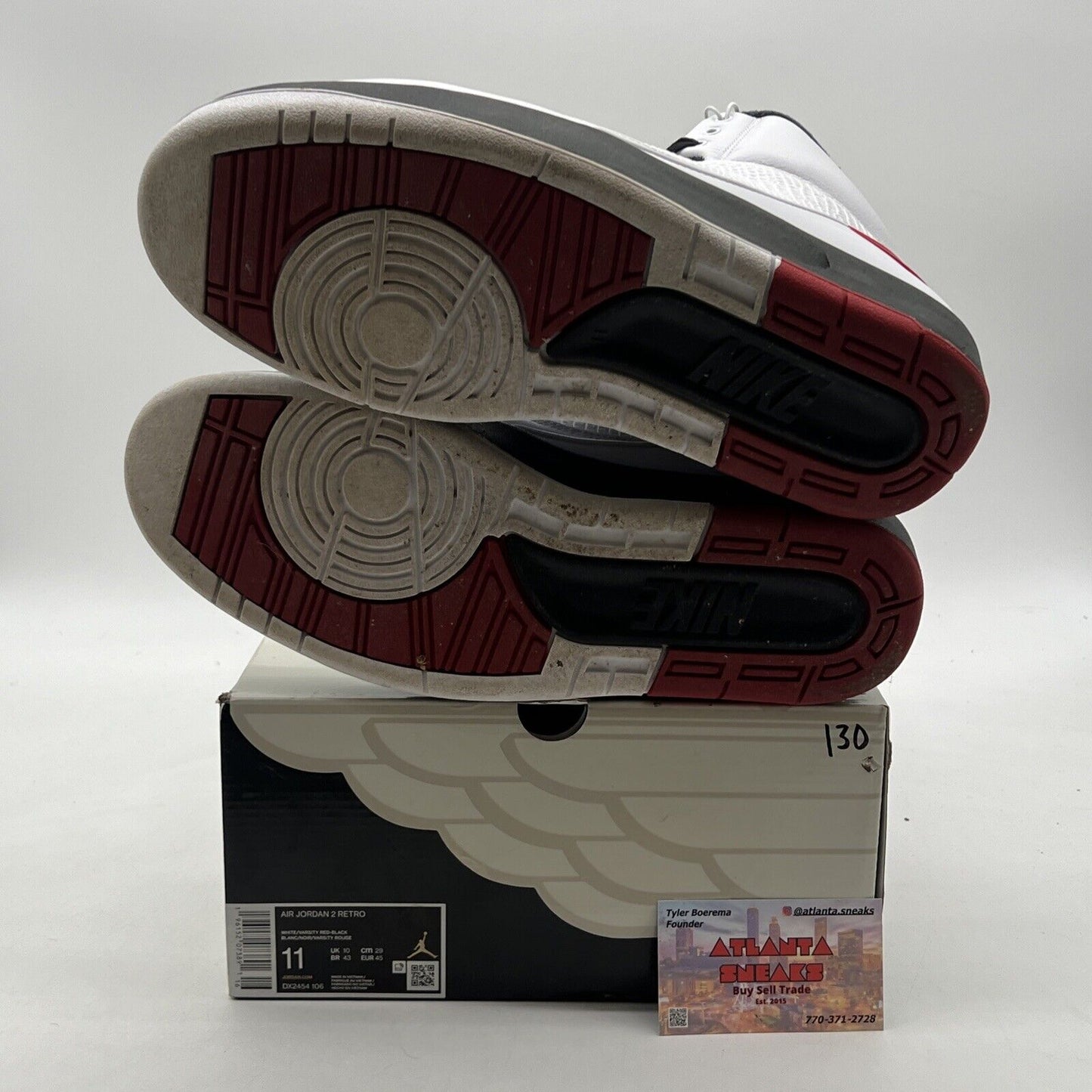 Size 11 - Jordan 2 Retro Mid Chicago White Red Black Leather (DX2454-106)
